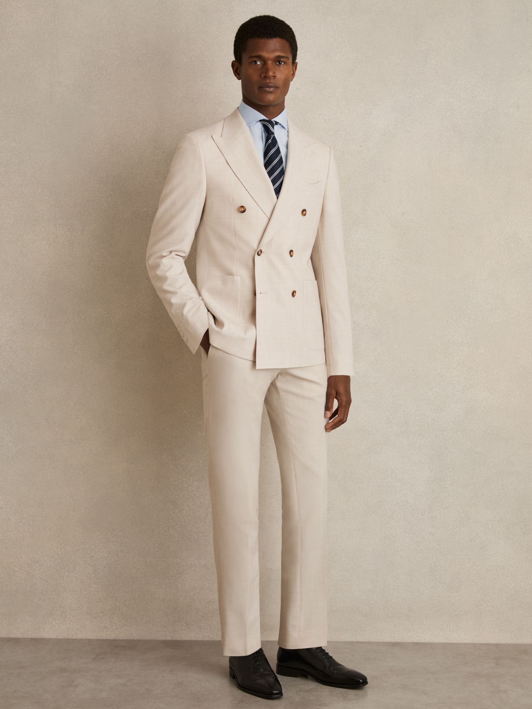 Slim Fit Two-Fold Cotton Shirt in Soft Blue