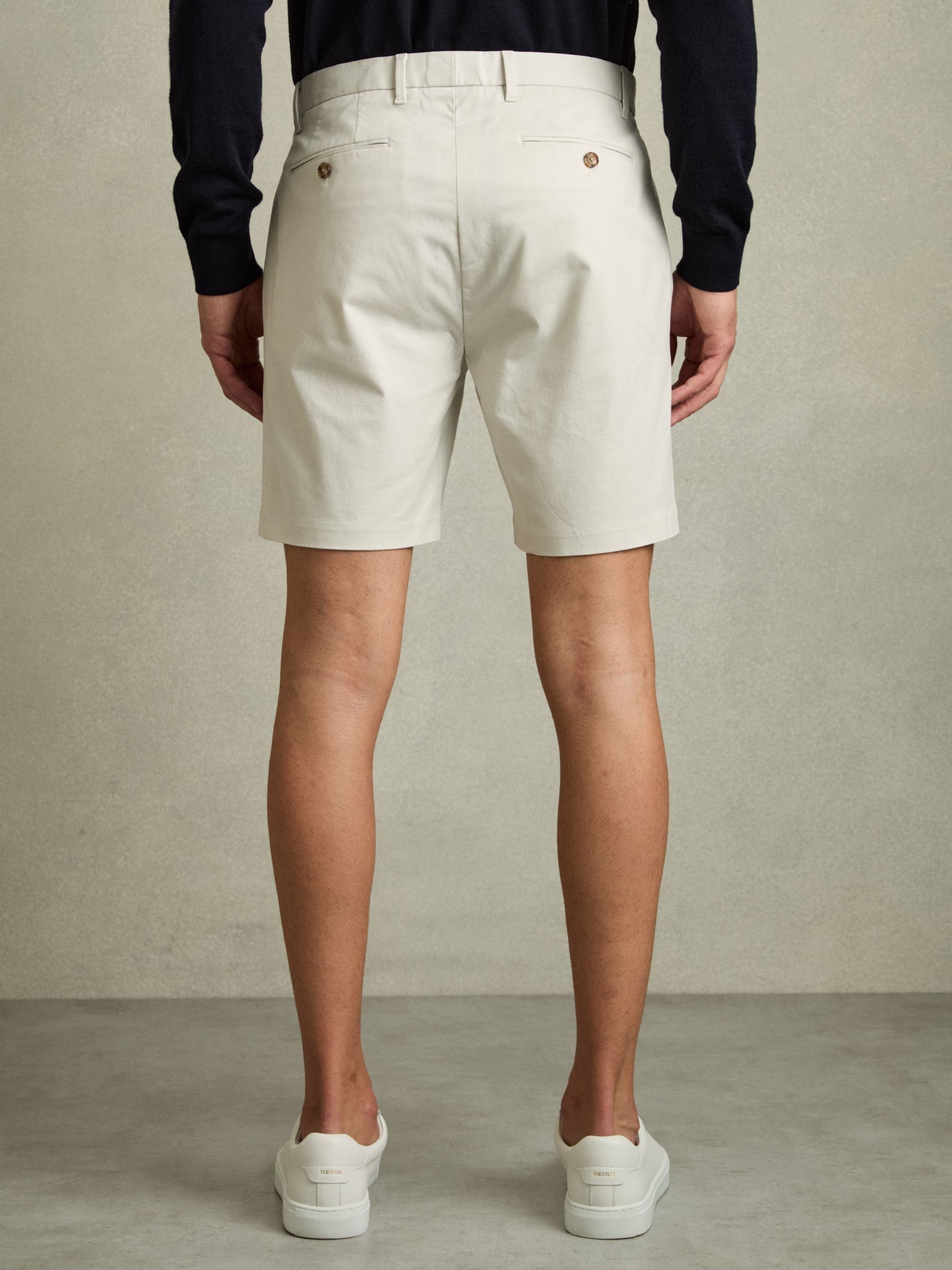 Short Length Casual Chino Shorts in Chalk