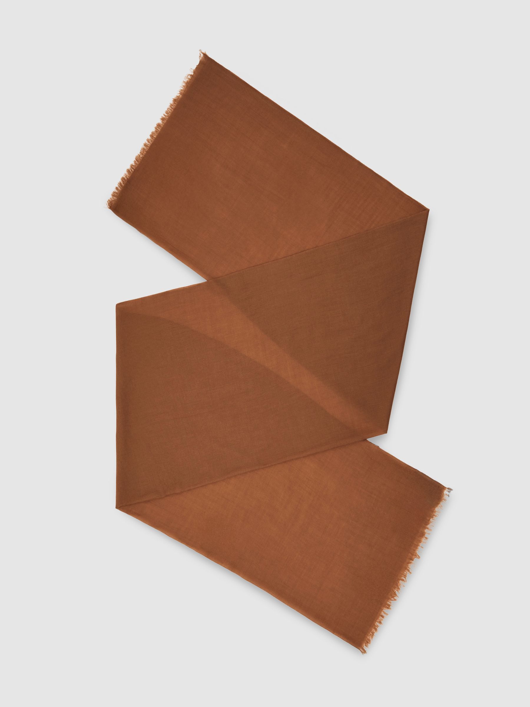 Wool-Cashmere Lightweight Scarf in Burgundy