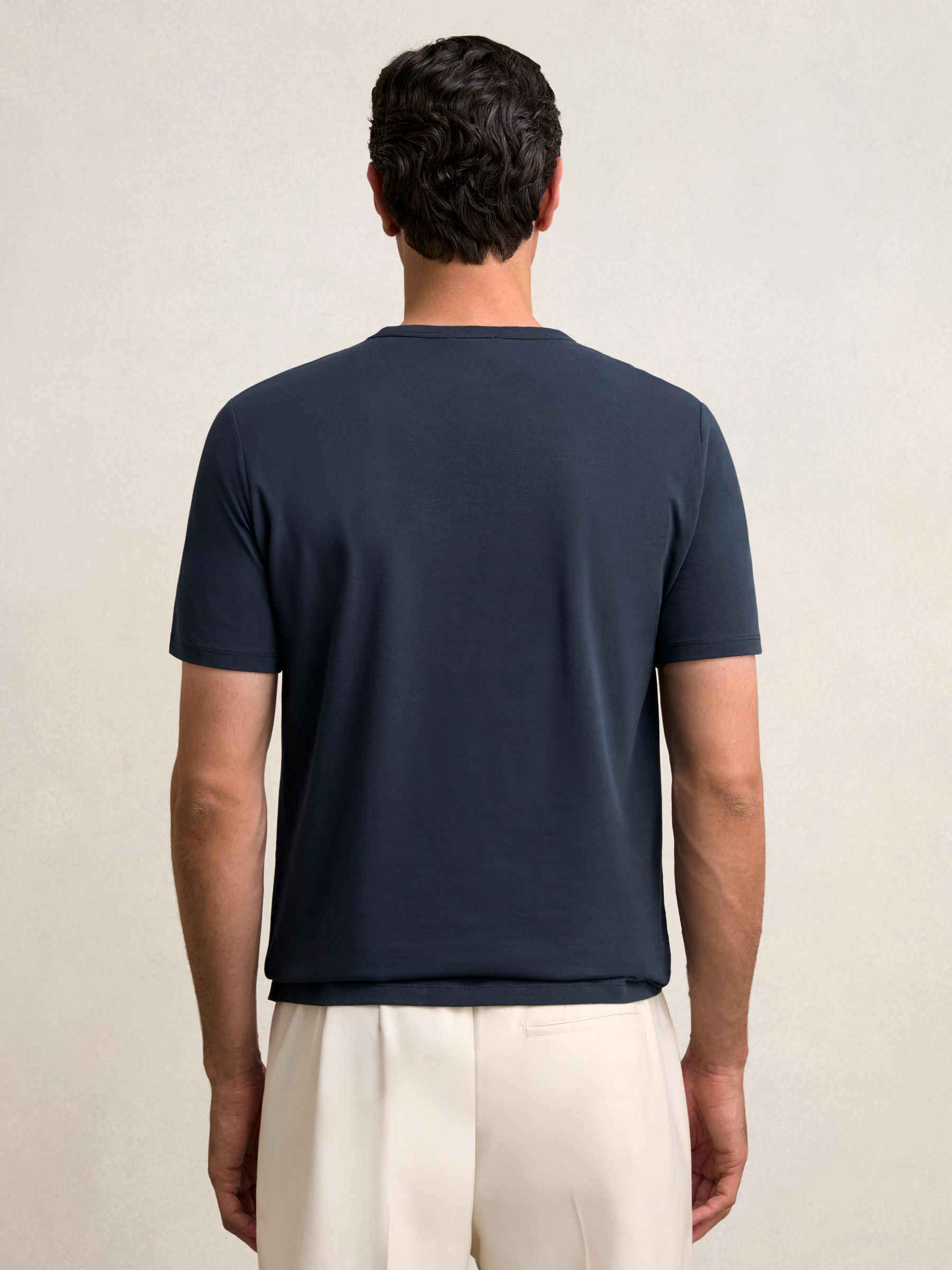Stretch-Cotton Crew-Neck T-Shirt in Navy