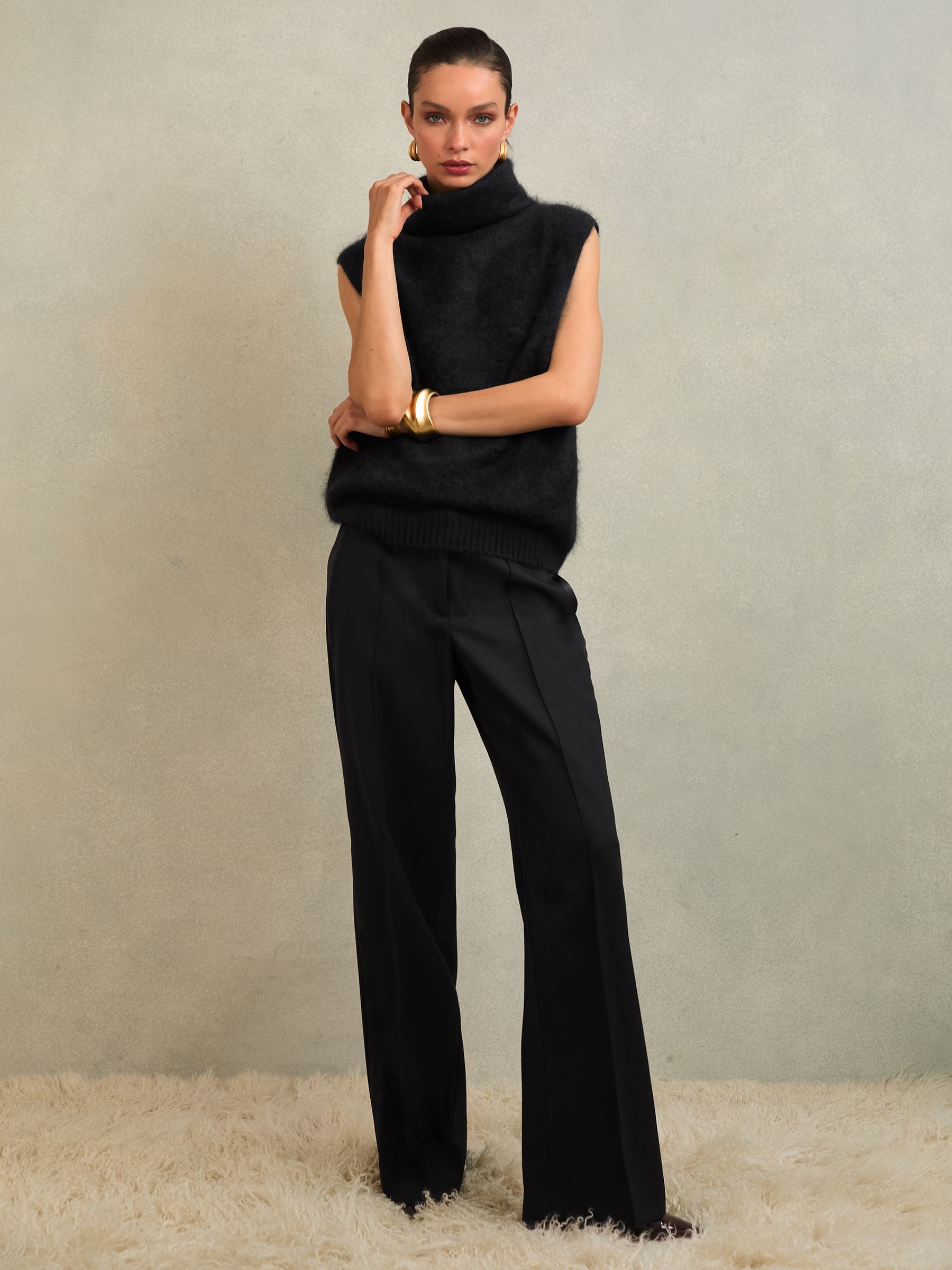 Atelier 100% Brushed-Cashmere Tank Top in Black