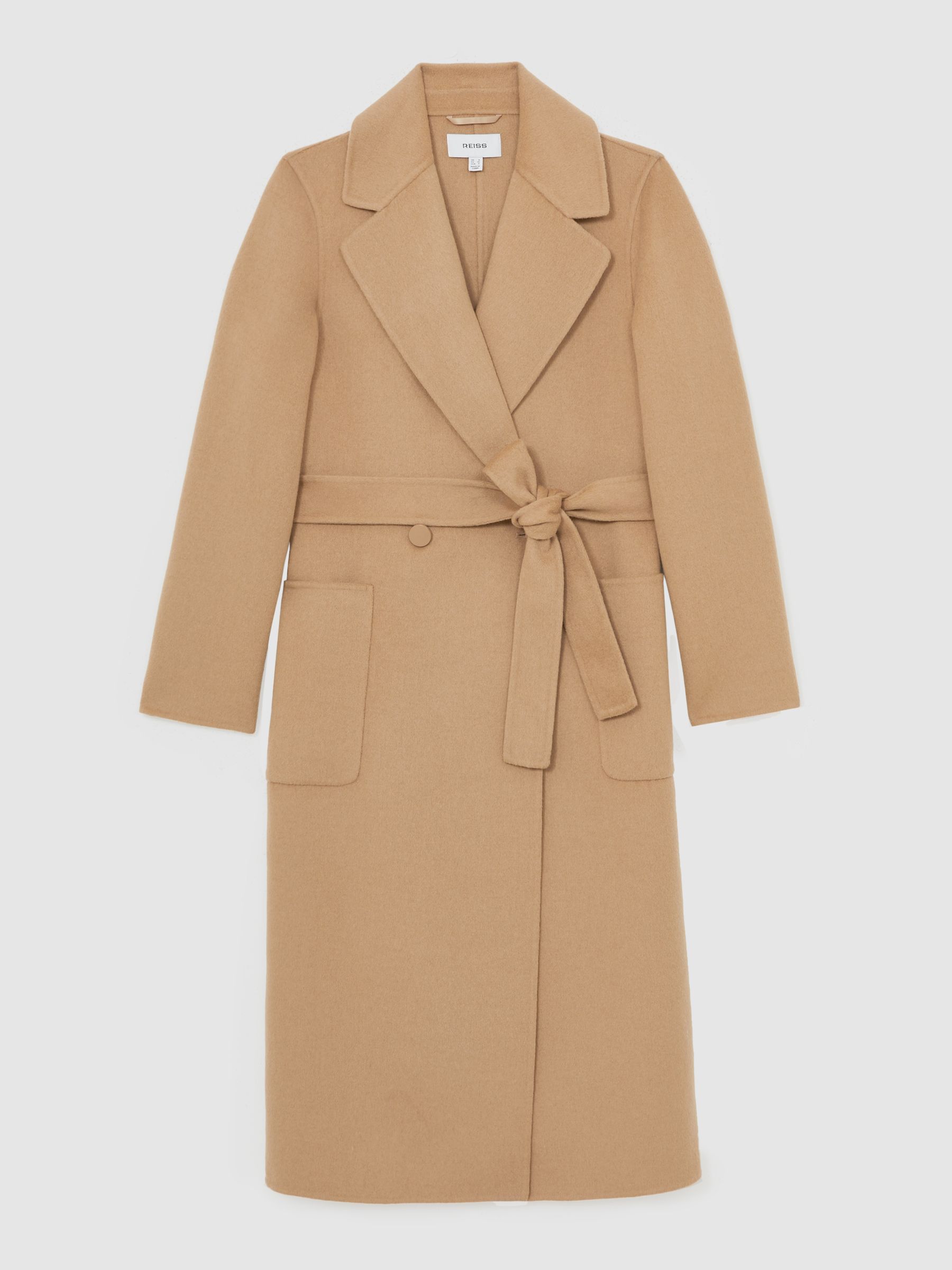 Petite Double-Breasted Blindseam Coat Wool-Blend in Camel