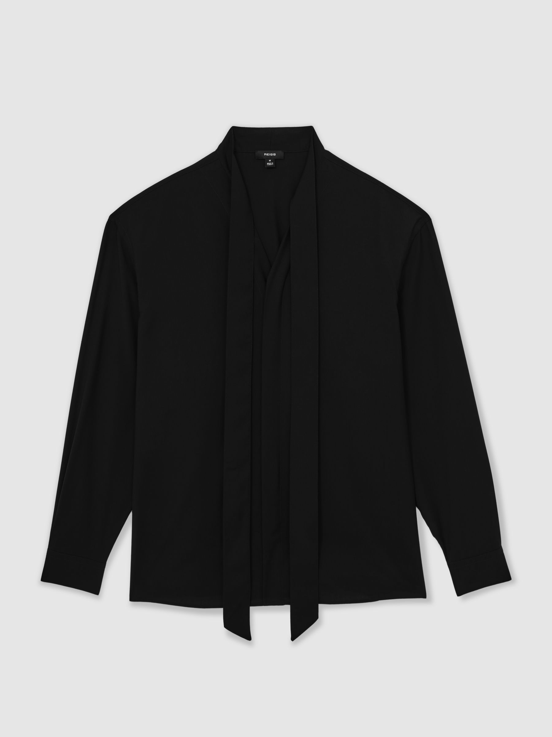 Reiss | Royal Ballet Tie-Neck Shirt in Black