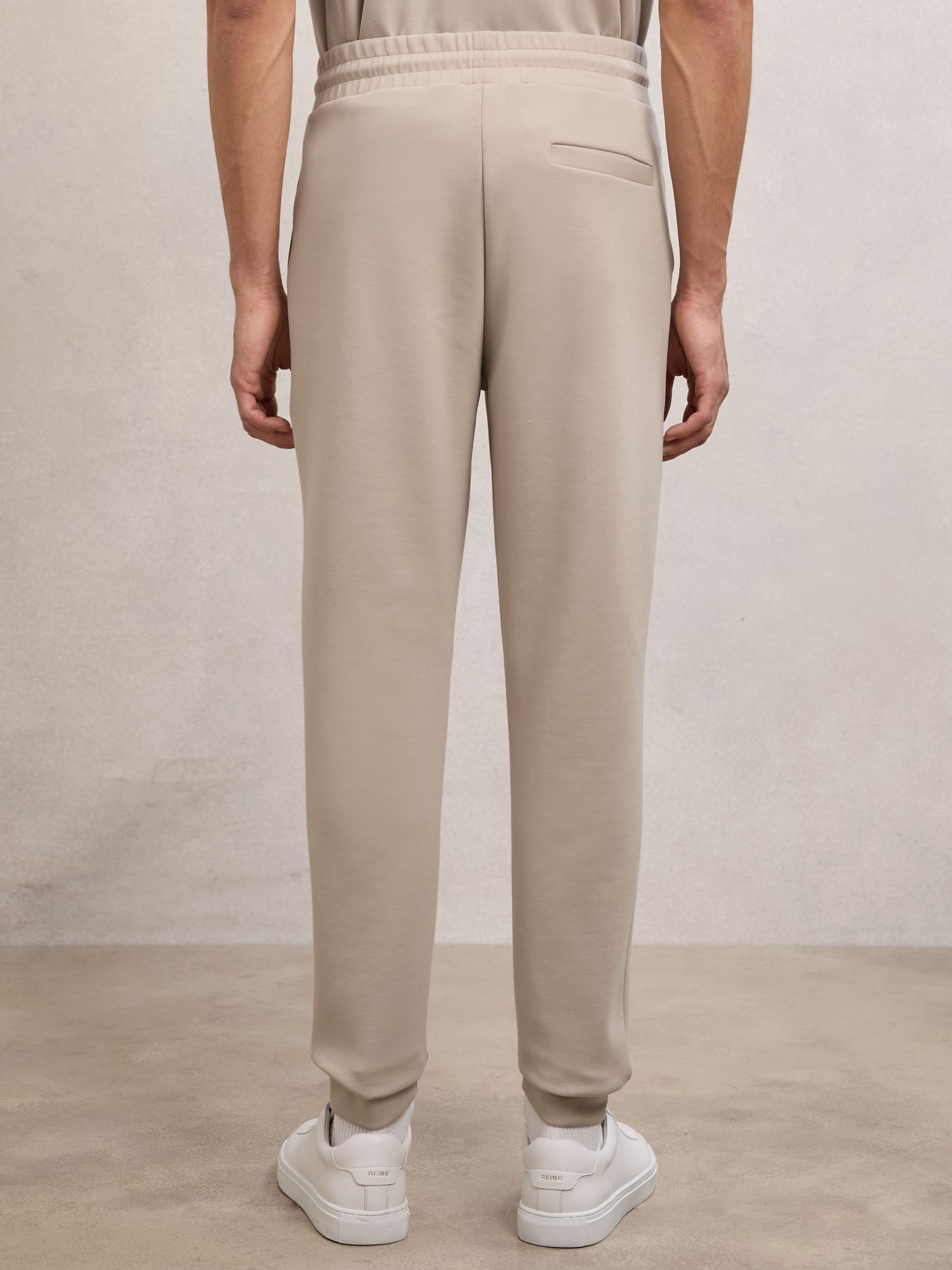 Stretch-Jersey Tailored Joggers in Stone