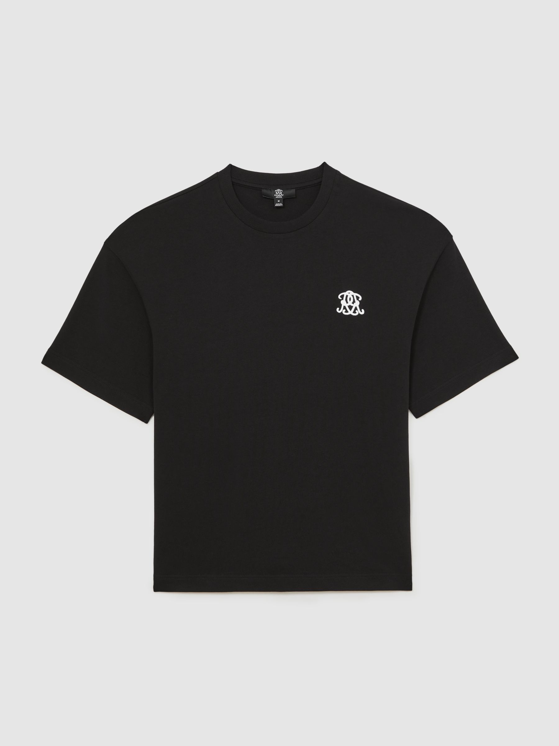 Monogram Cotton Oversized T-Shirt in Black