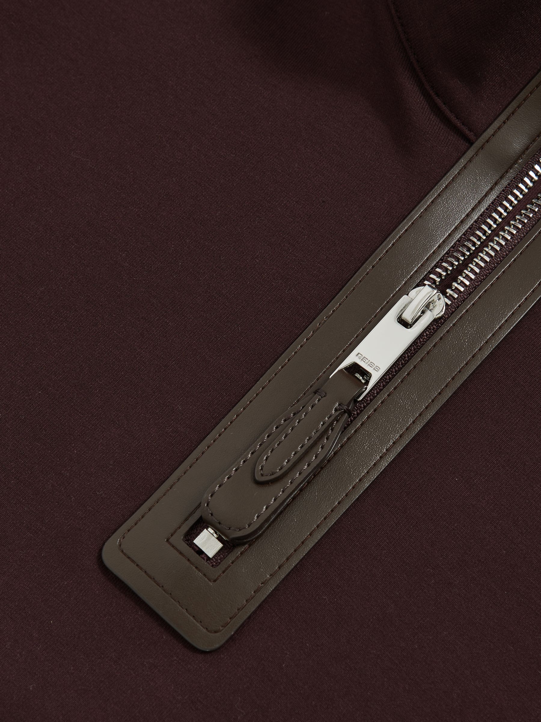 Interlock Half-Zip Sweatshirt with Trim in Cherry Red