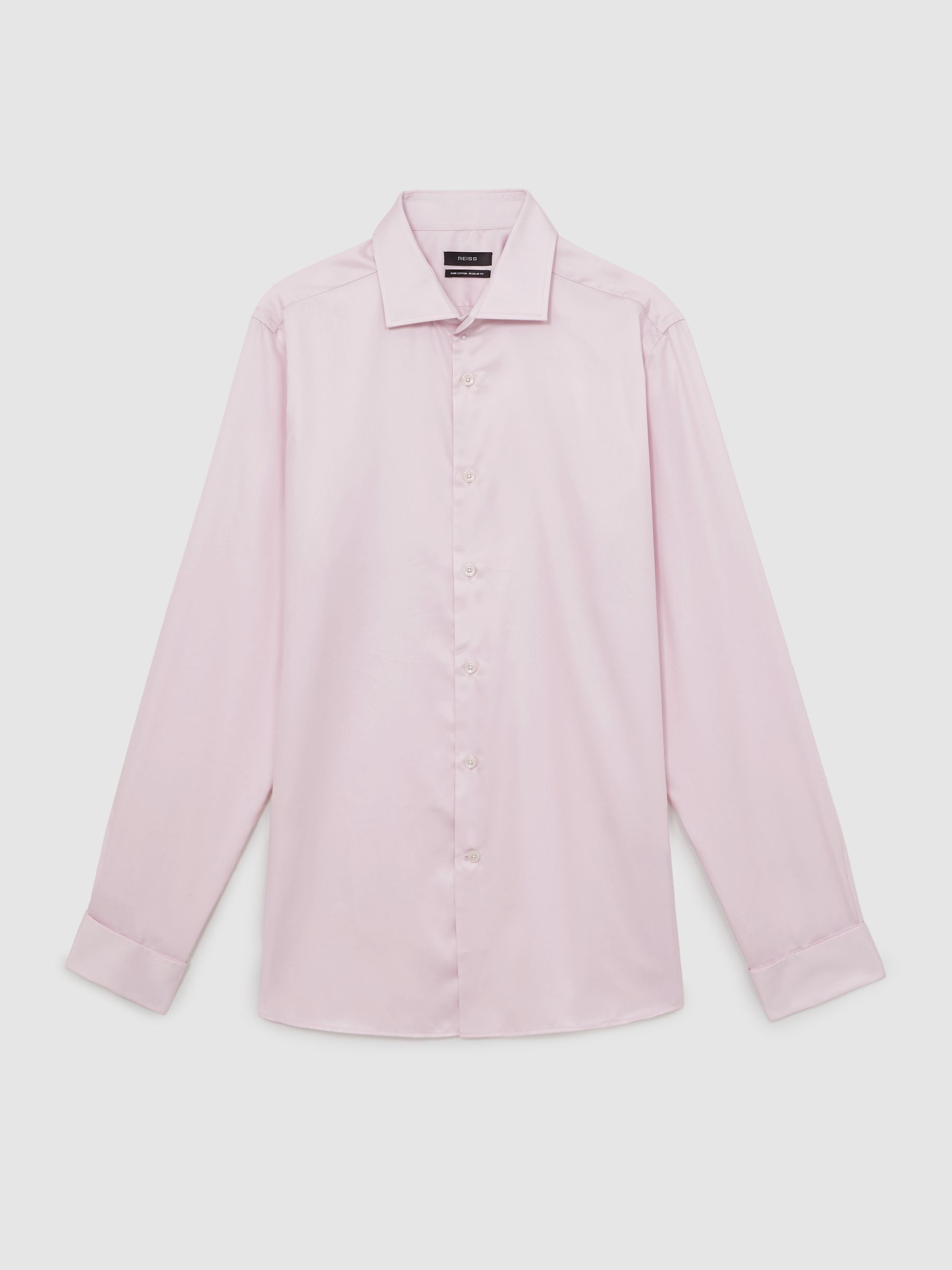 Regular Fit Cotton-Sateen Shirt in Pink