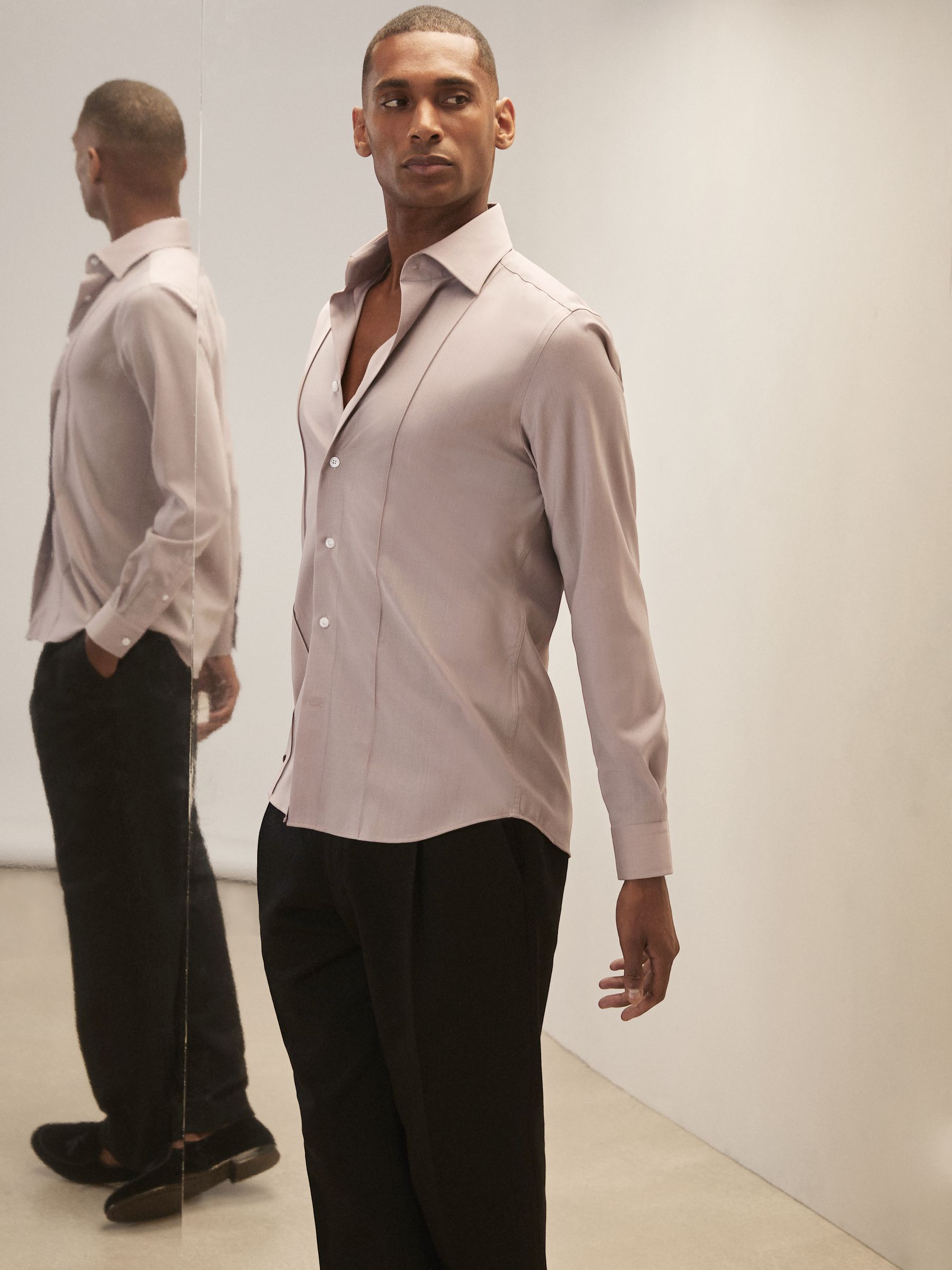Reiss | Royal Ballet Tuxedo Shirt in Rose Pink