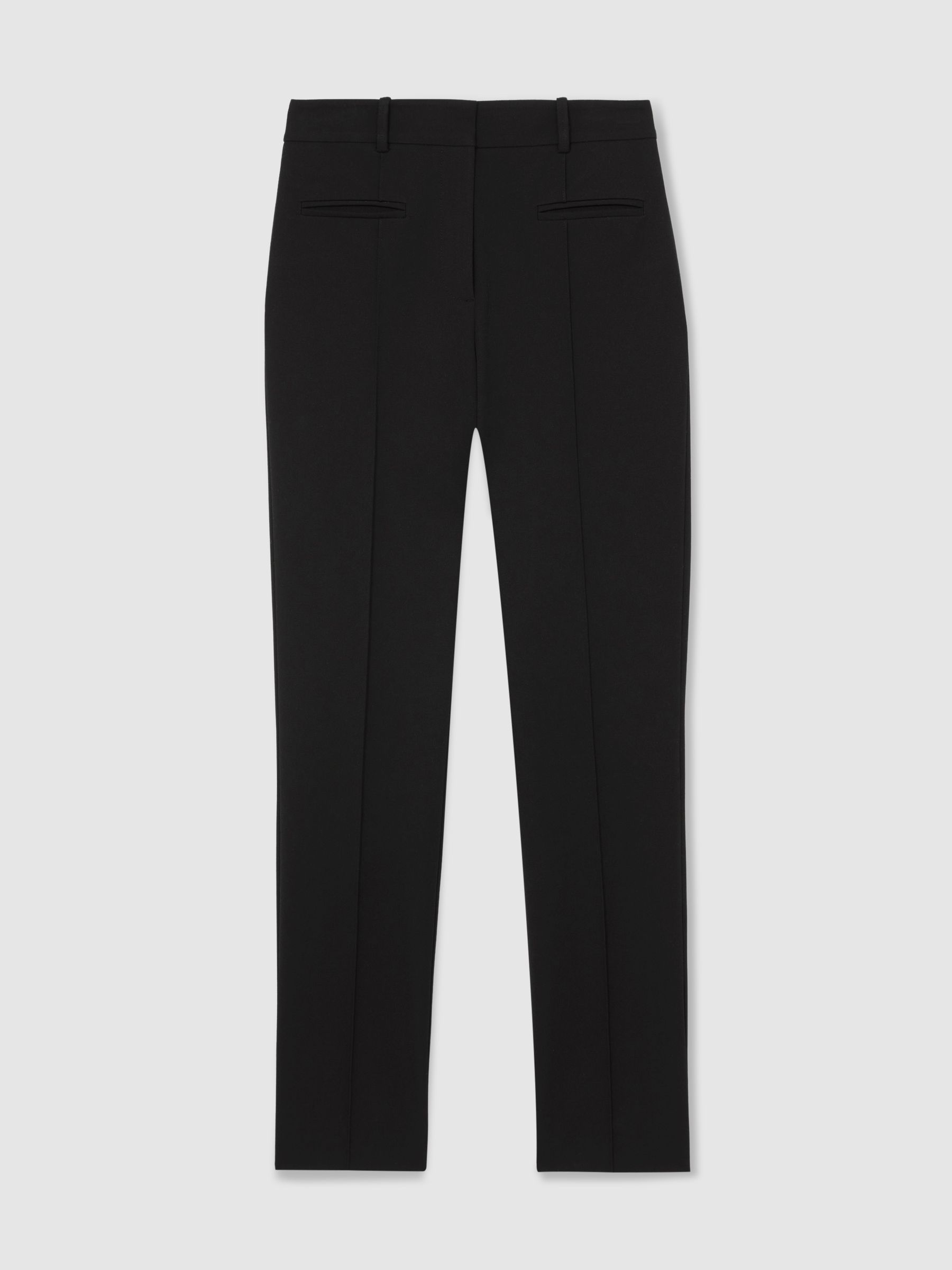 Pintuck Tapered Trousers in Black