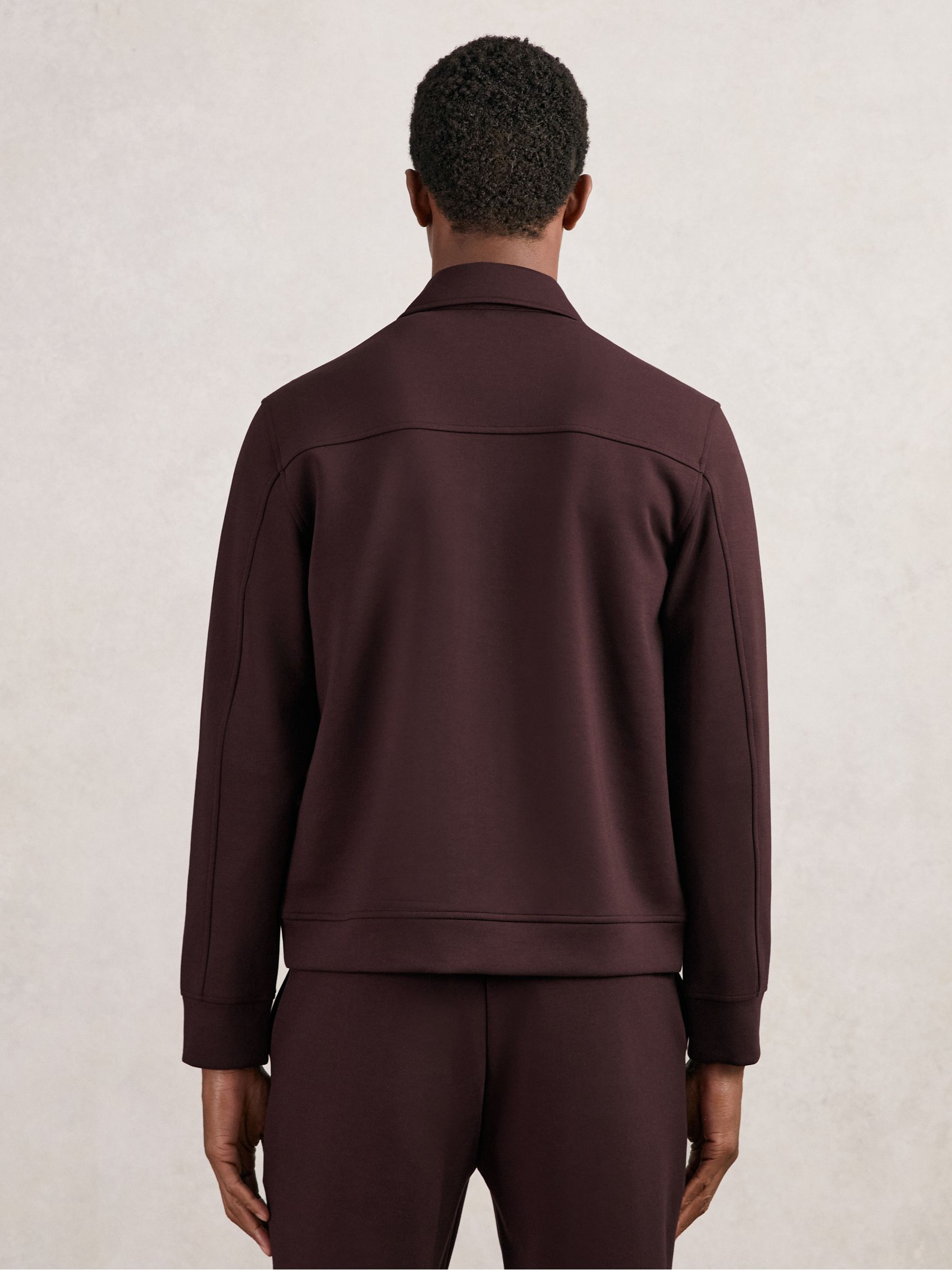 Interlock Zip Through Overshirt in Cherry Red