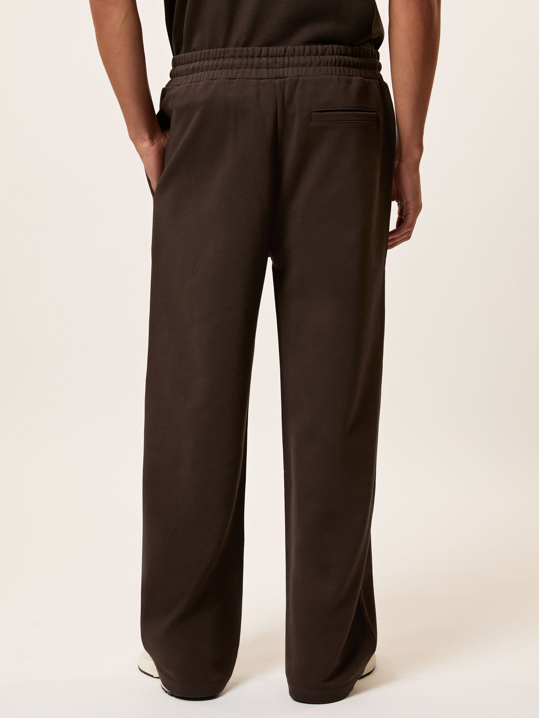 Monogram Cotton Wide-Leg Joggers in Brown
