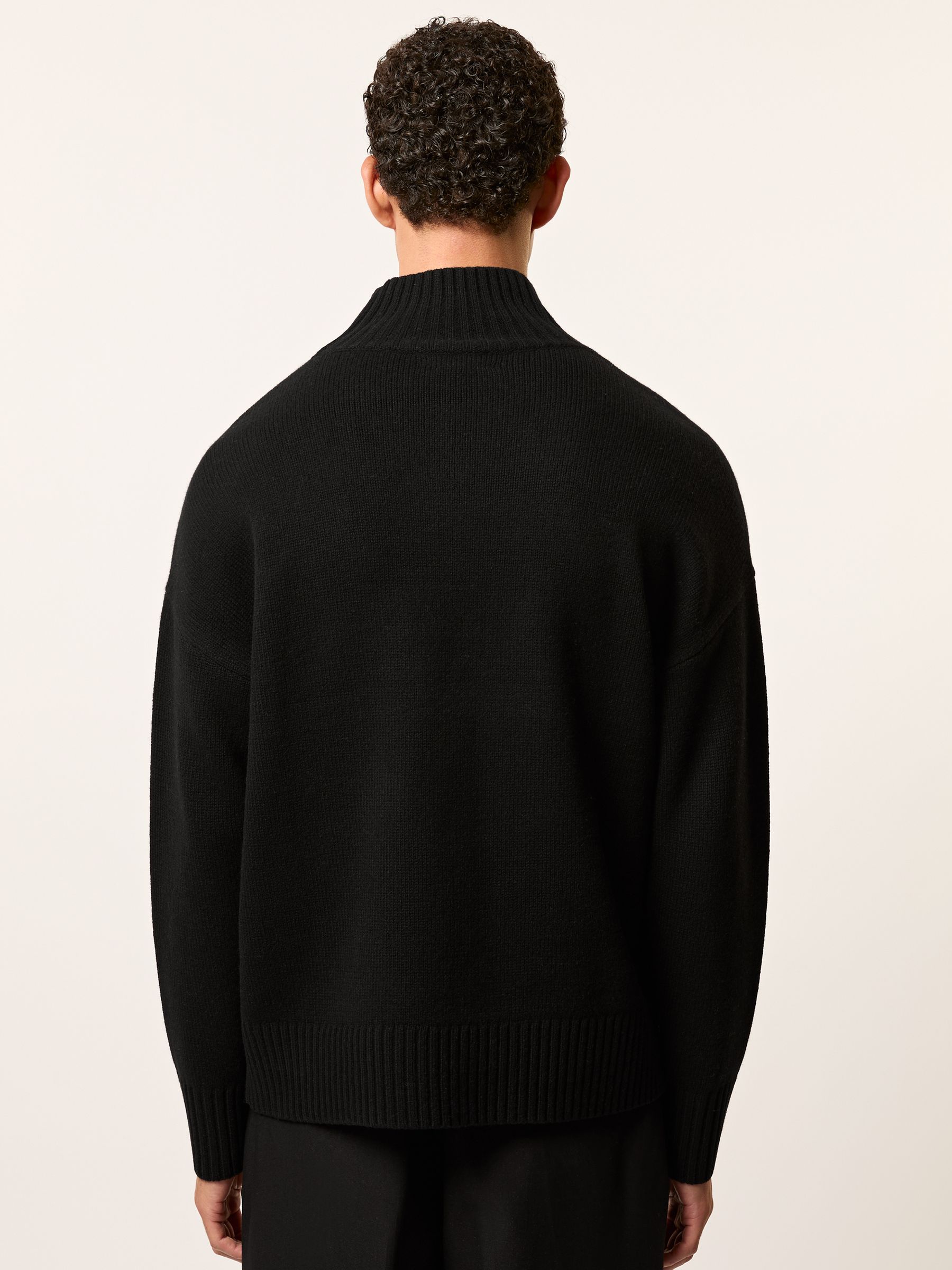 Monogram Wool Relaxed Jumper in Black
