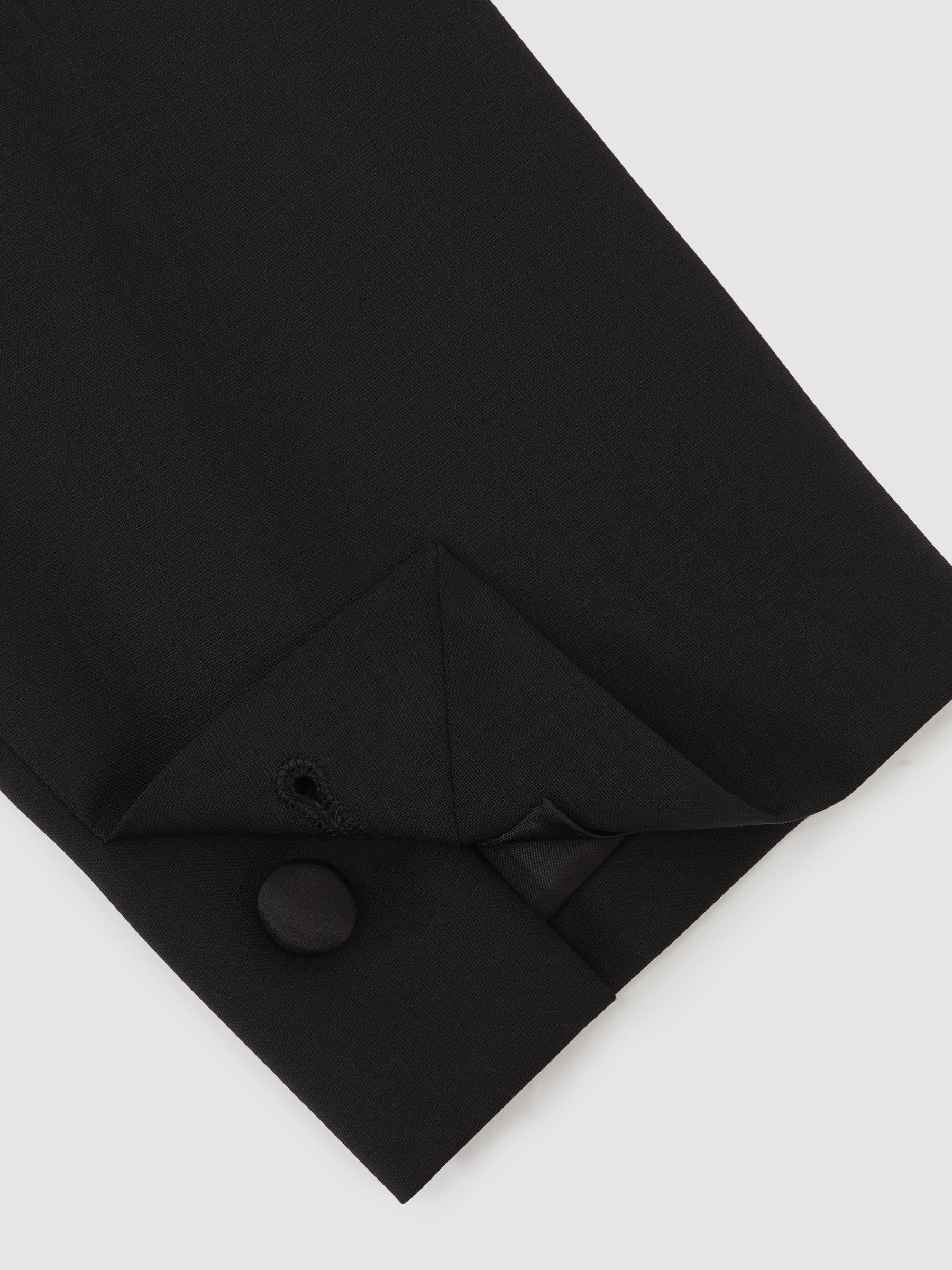 Regular Fit Single Breasted Tuxedo Jacket in Black