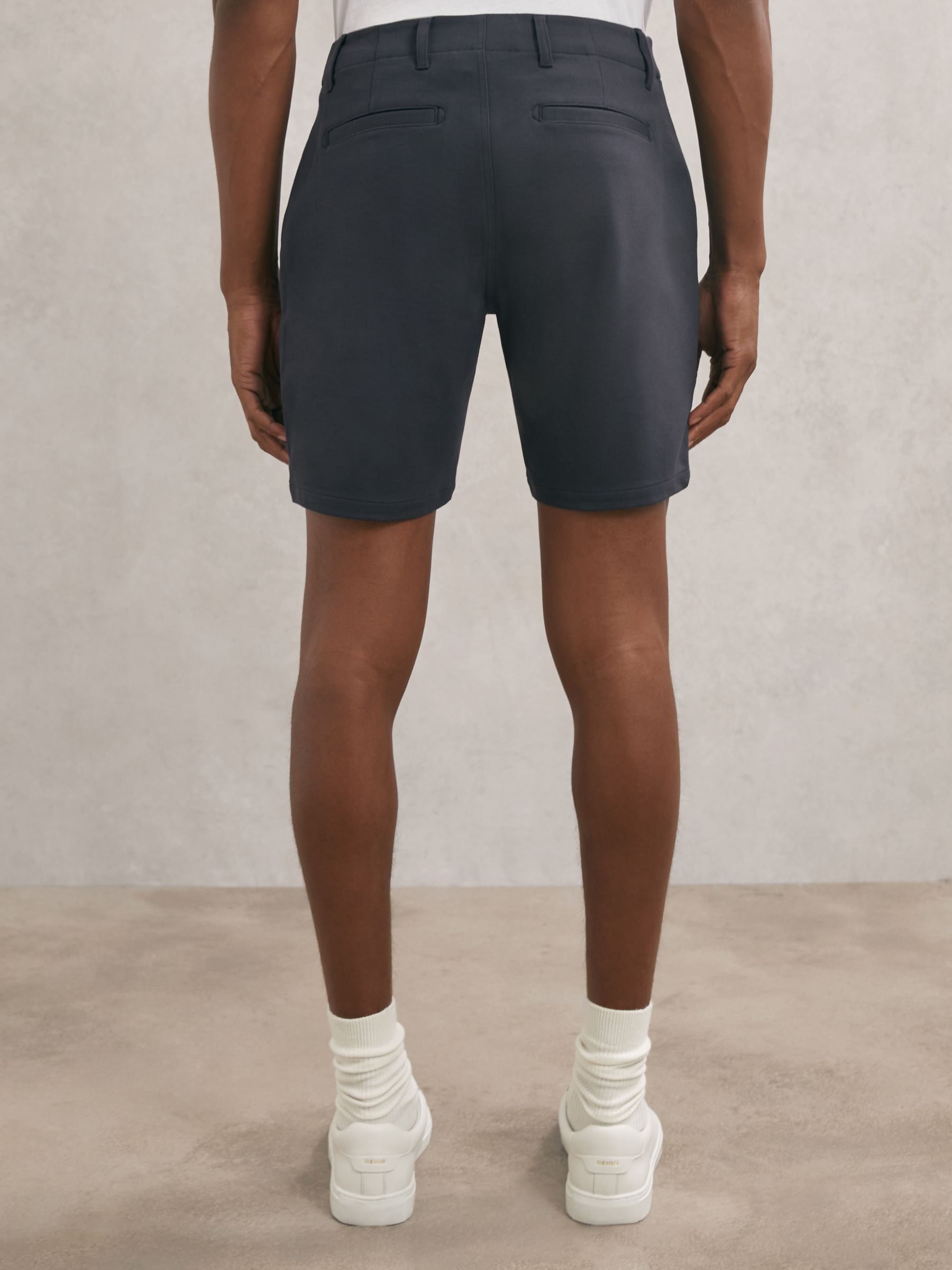 Paige Slim-Fit Stretch Shorts in Navy