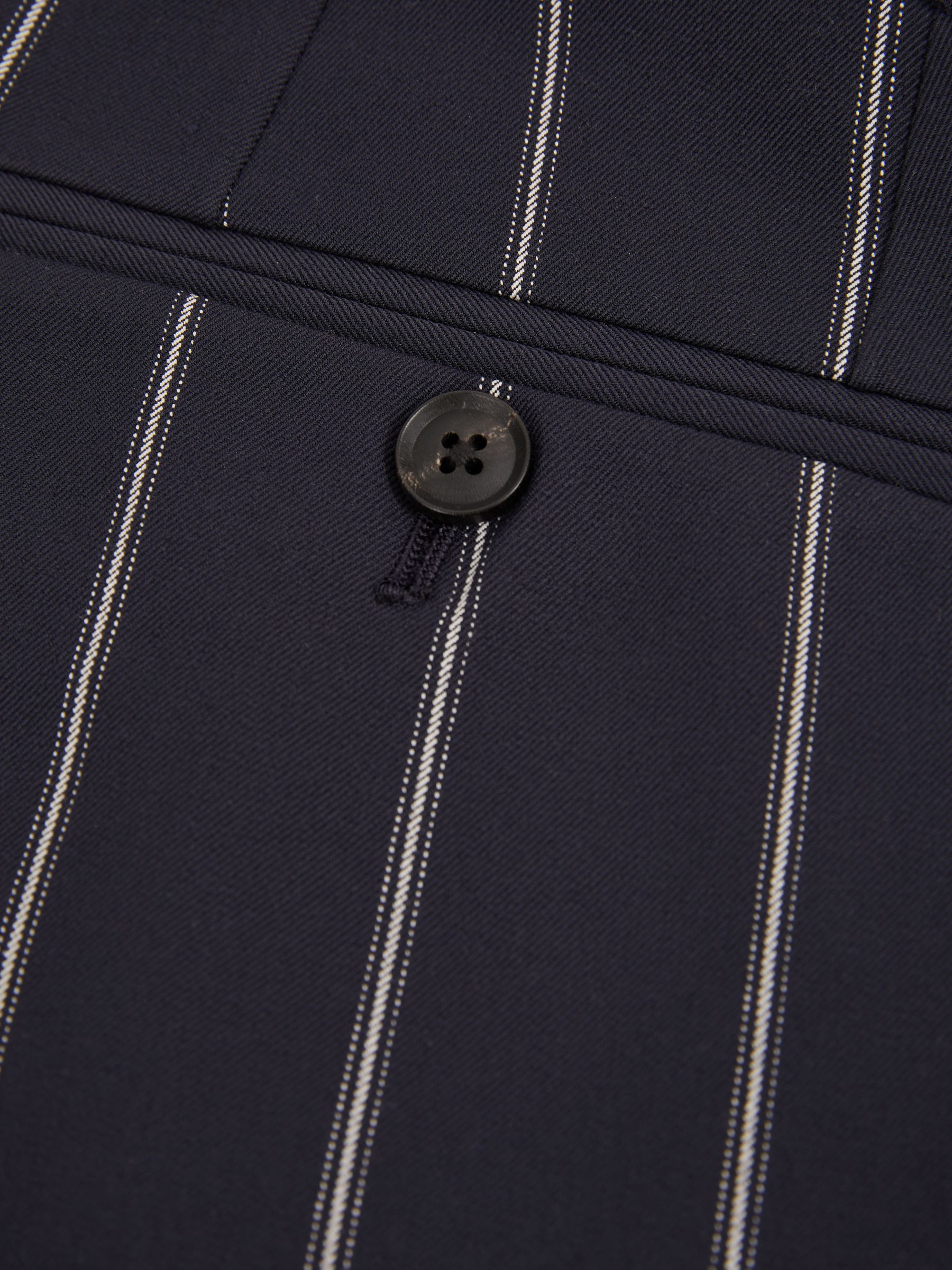 Striped Side-Adjuster Shorts in Navy