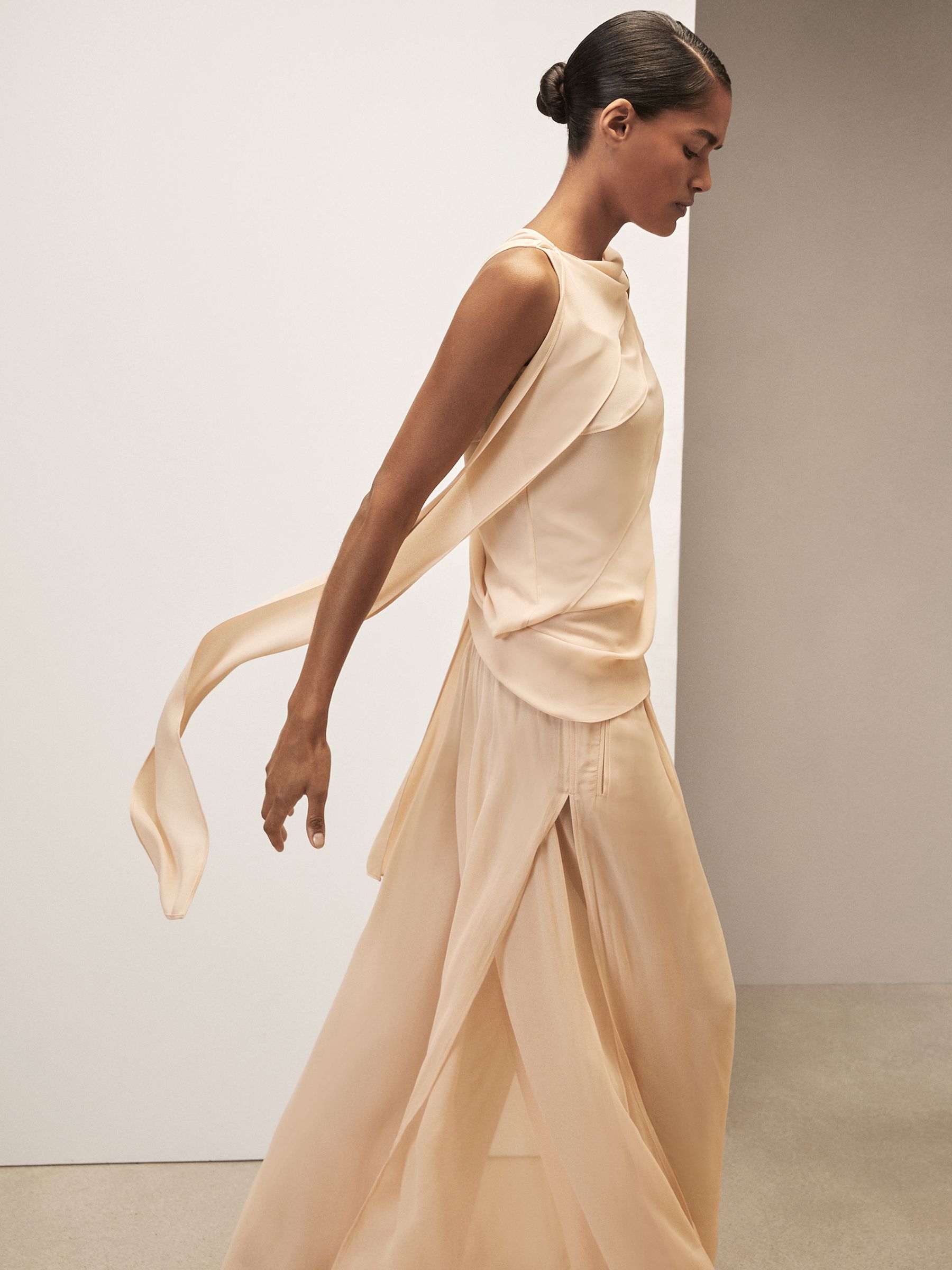 Reiss | Royal Ballet Panel Shell Top in Pale Pink