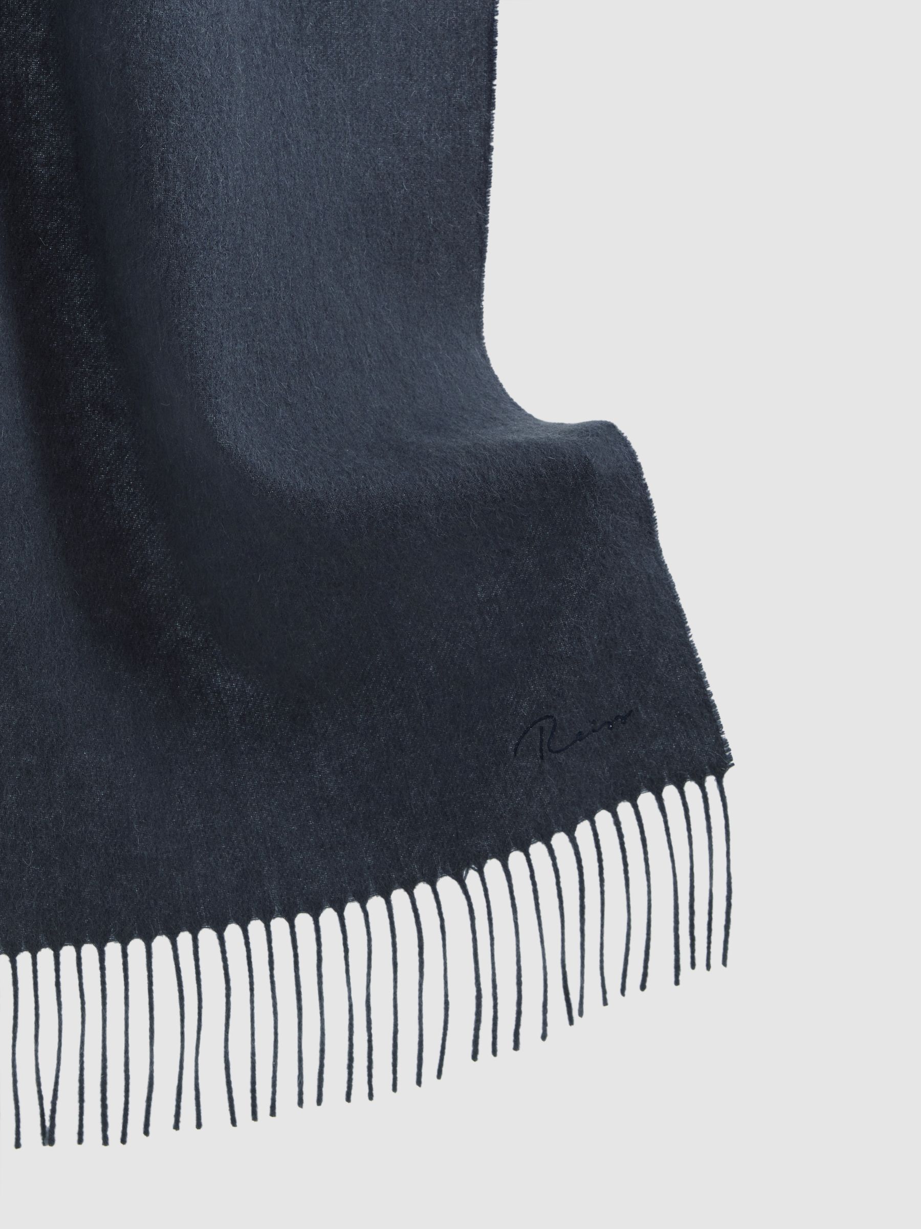 Wool and Cashmere Scarf in Airforce Blue