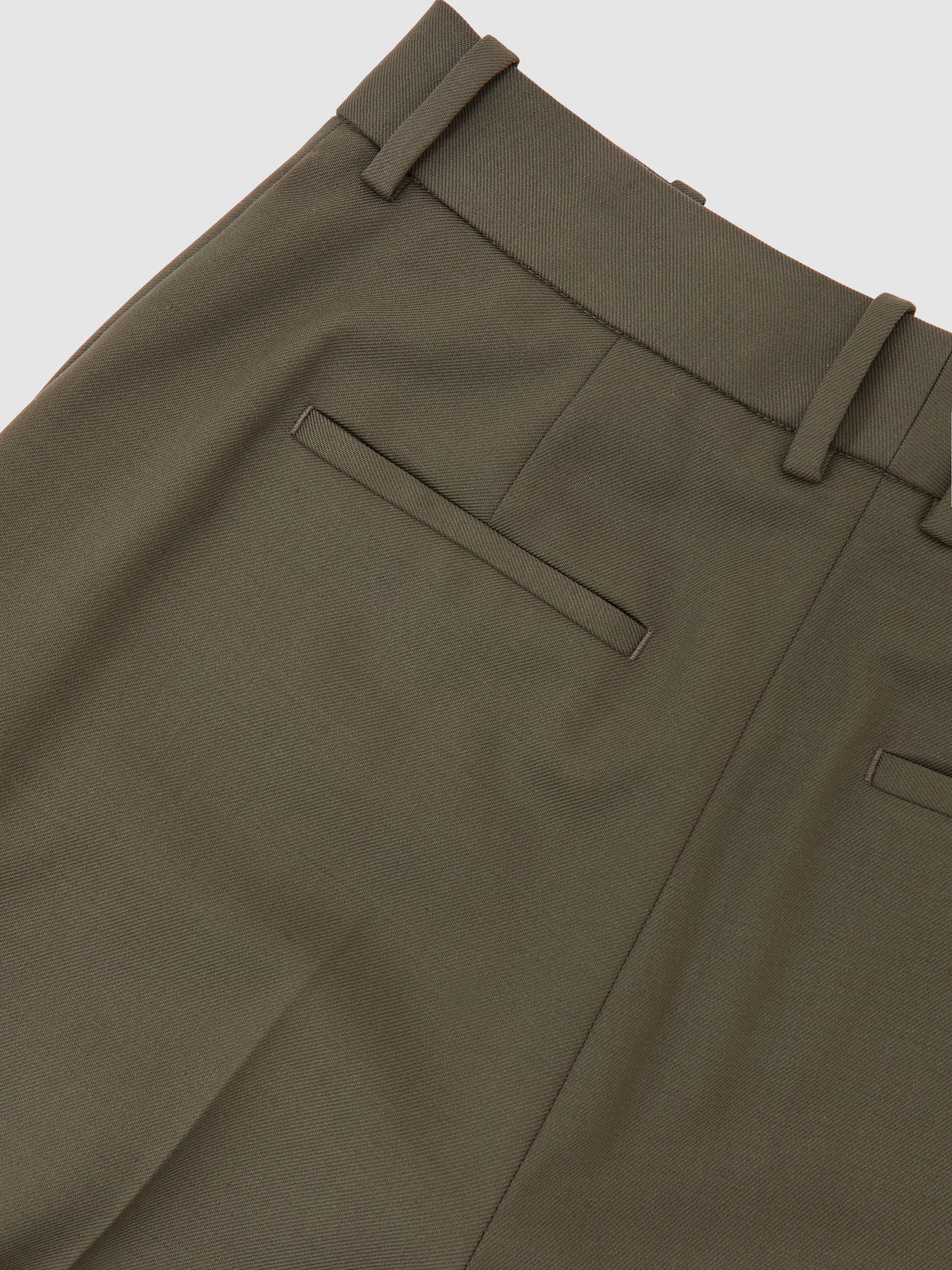 Petite Wool-Blend Wide-Leg Suit Trousers in Green