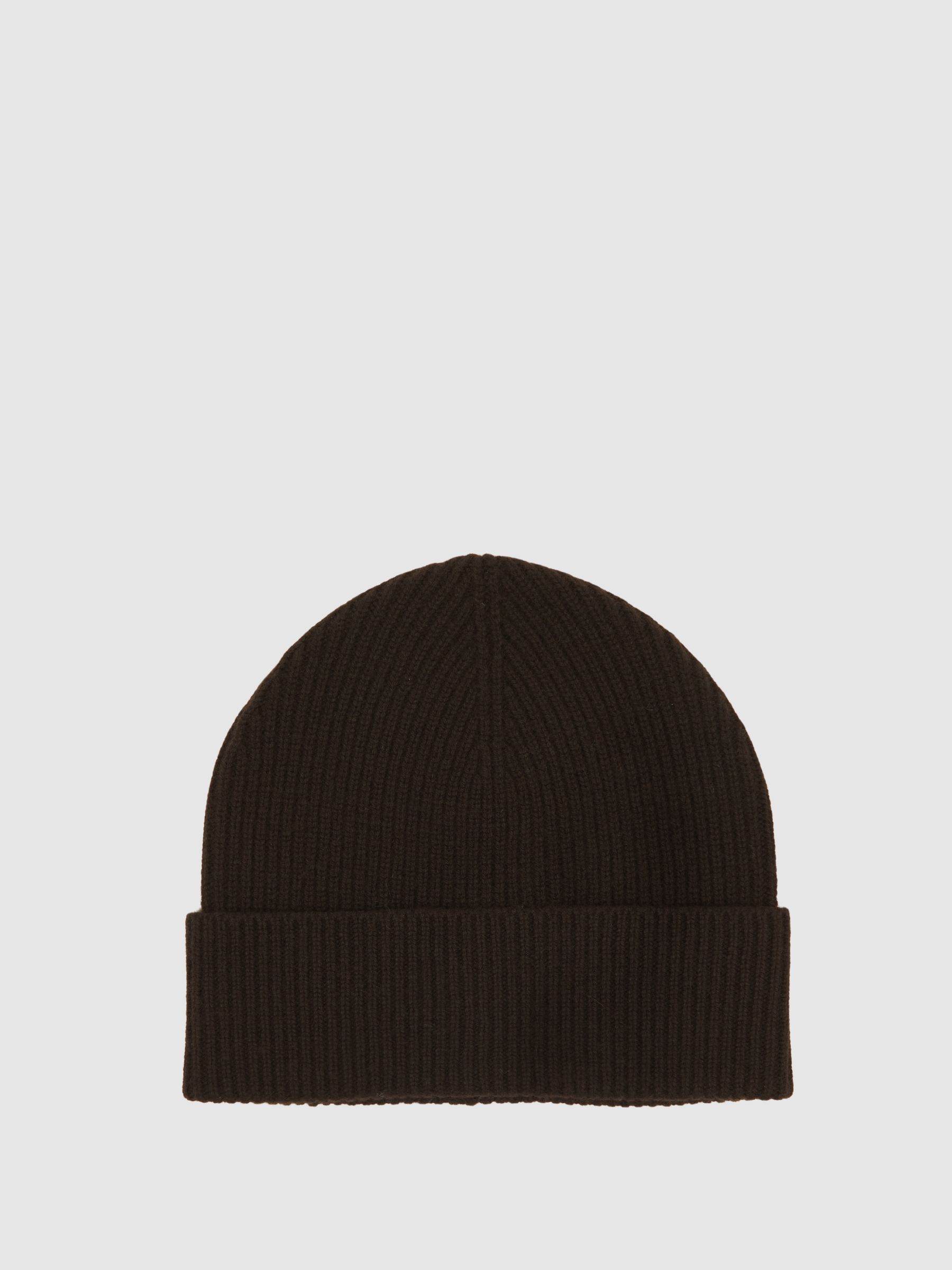 Wool-Blend Tipped Beanie in Chocolate