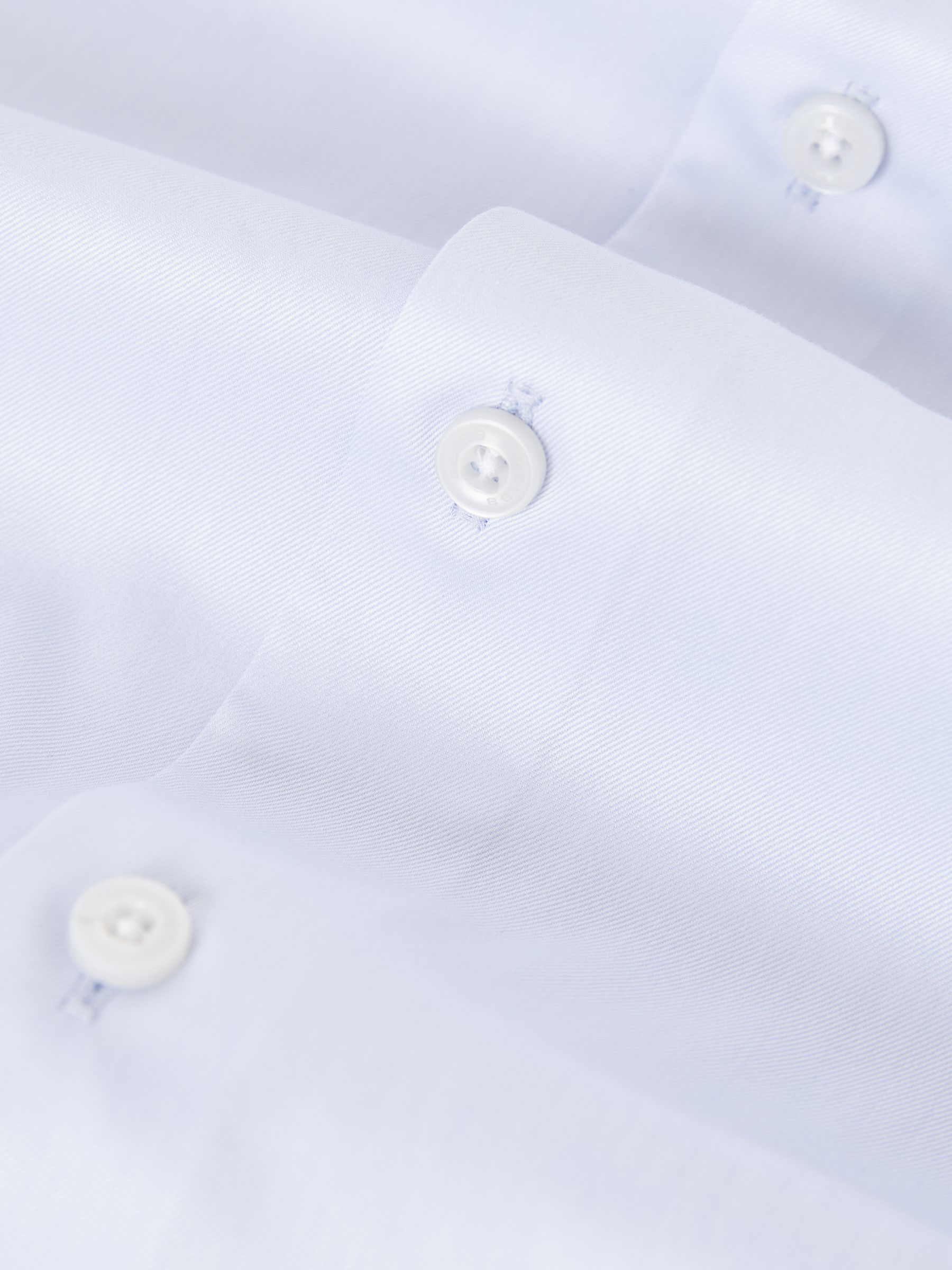 Regular Fit Two-Fold Cotton Shirt in Soft Blue