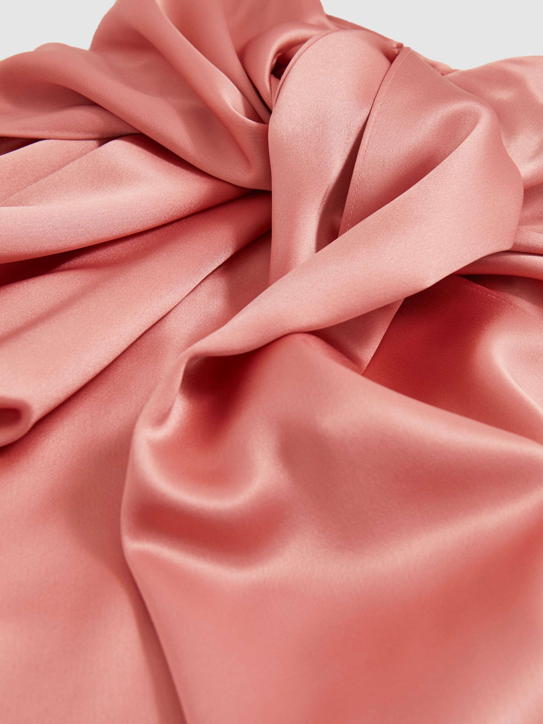Satin Cape Maxi Dress in Pink