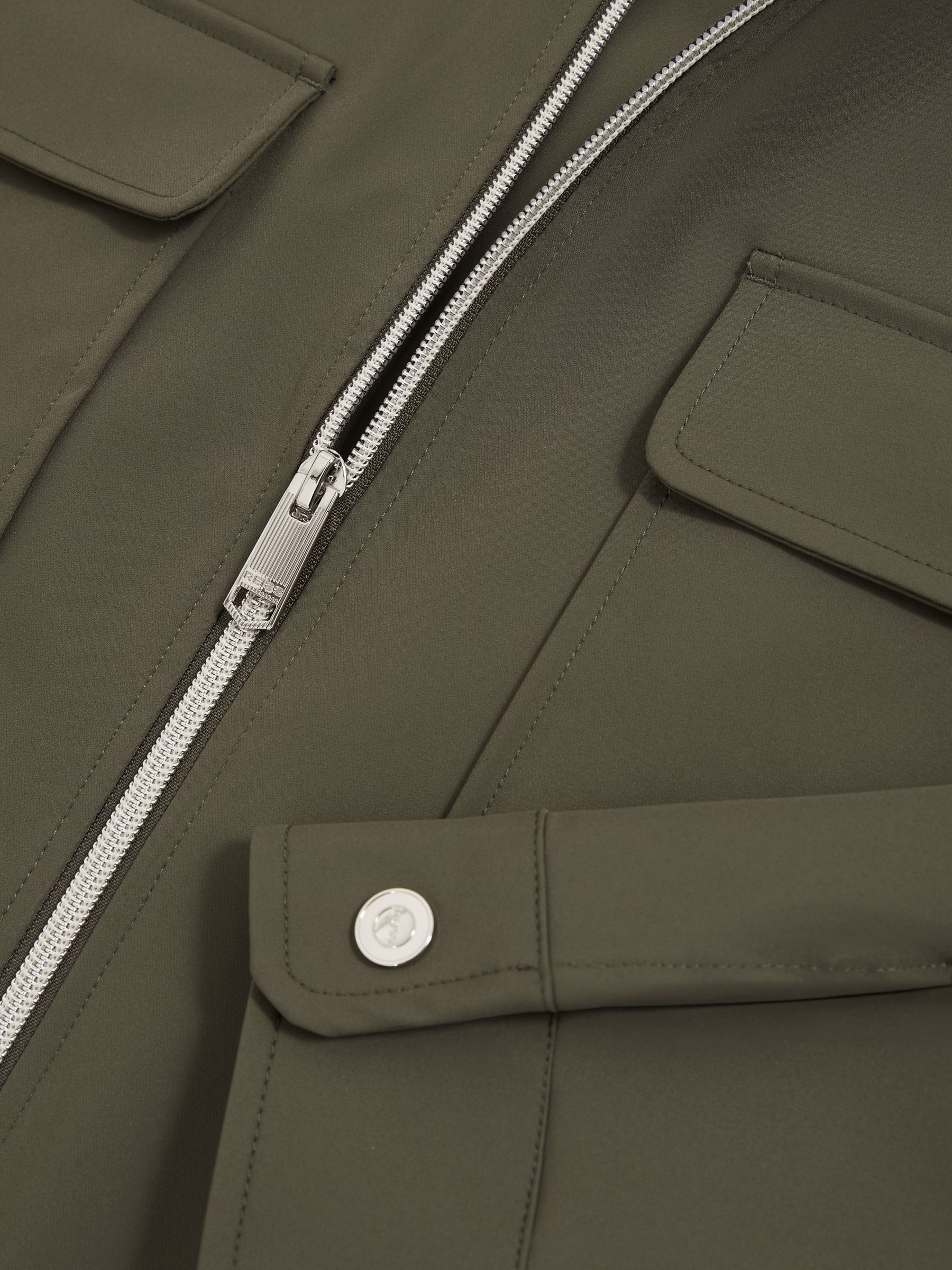 Technical Zip-Through Overshirt in Green