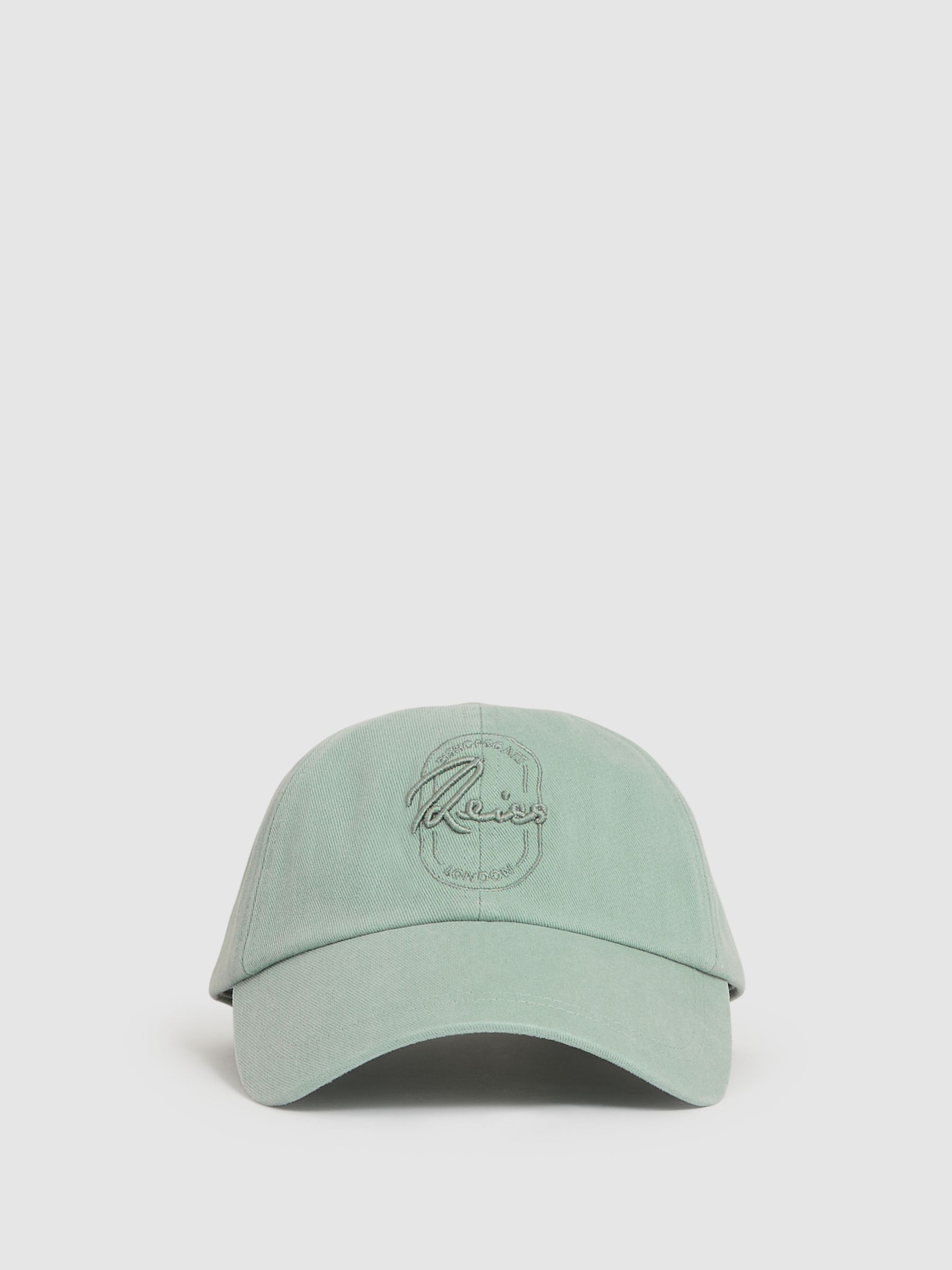 Cotton Logo-Embroidered Baseball Cap in Washed Green