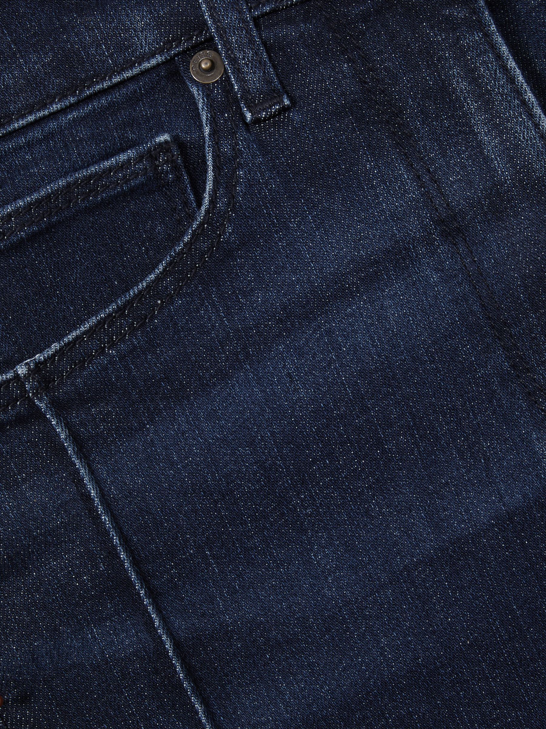 Petite Stretch-Cotton Wide-Leg Jeans in Dark Blue