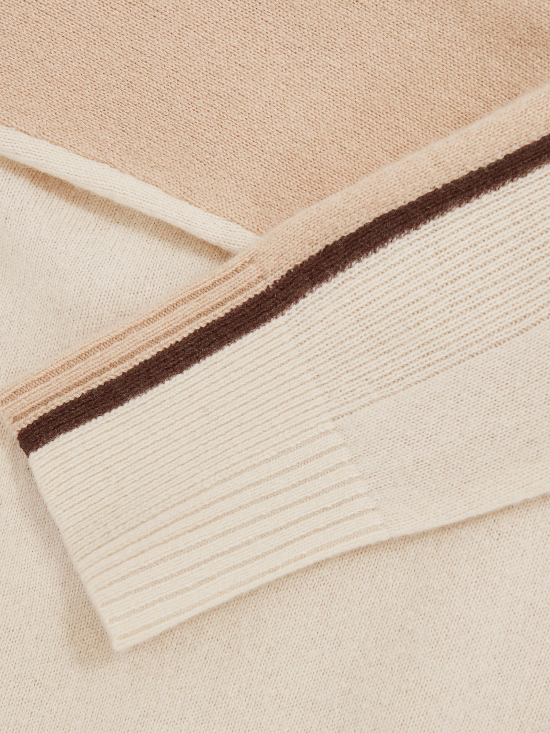 Wool-Blend Colour-Block Jumper With Cashmere in Cream/Neutral