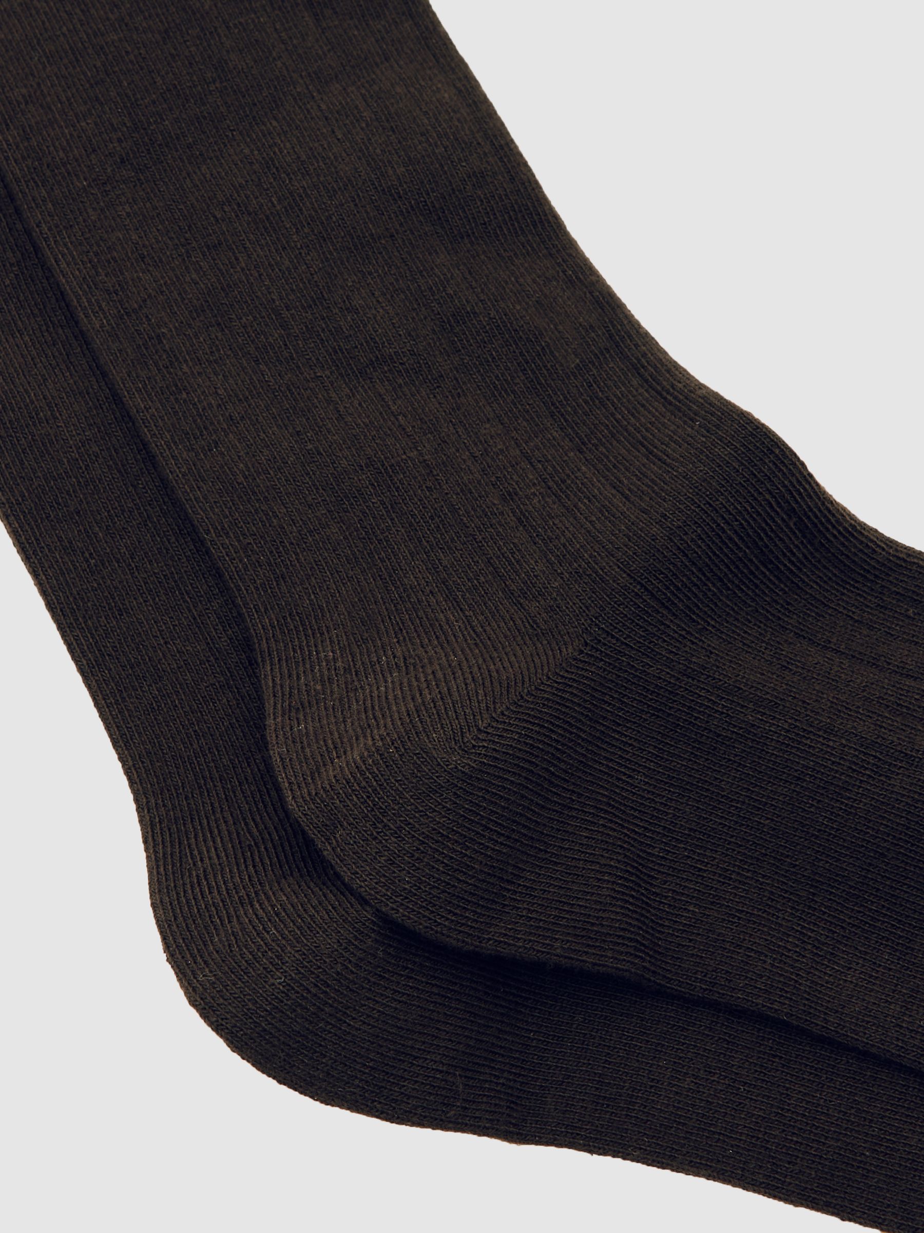 Cotton Blend Ribbed Loafer Socks in Chocolate