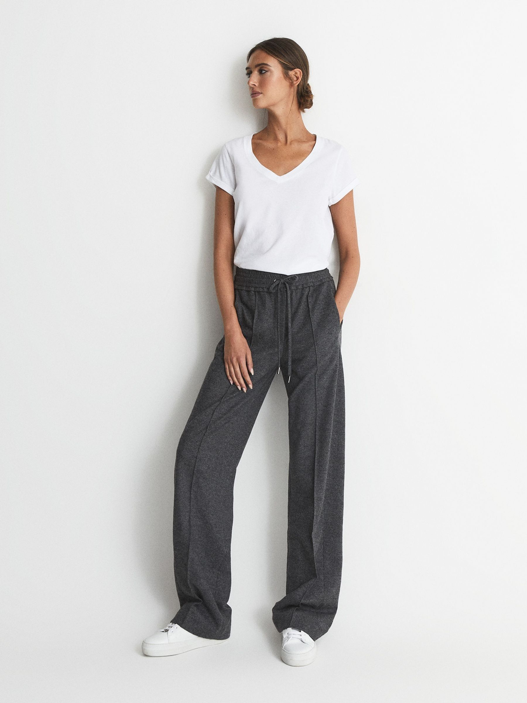 Cotton-Jersey V-Neck T-Shirt in White