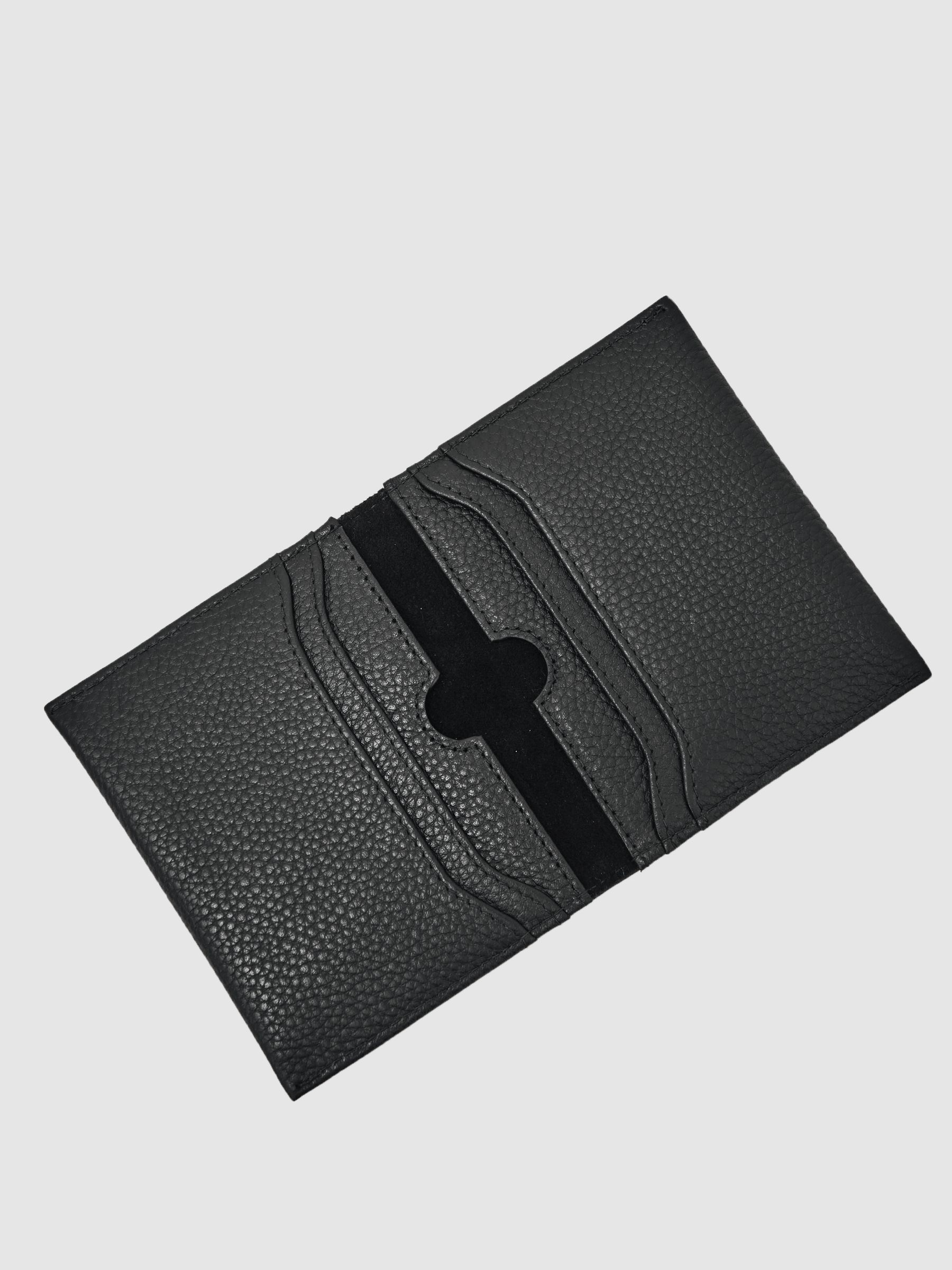 Leather Bi-Fold Cardholder in Black