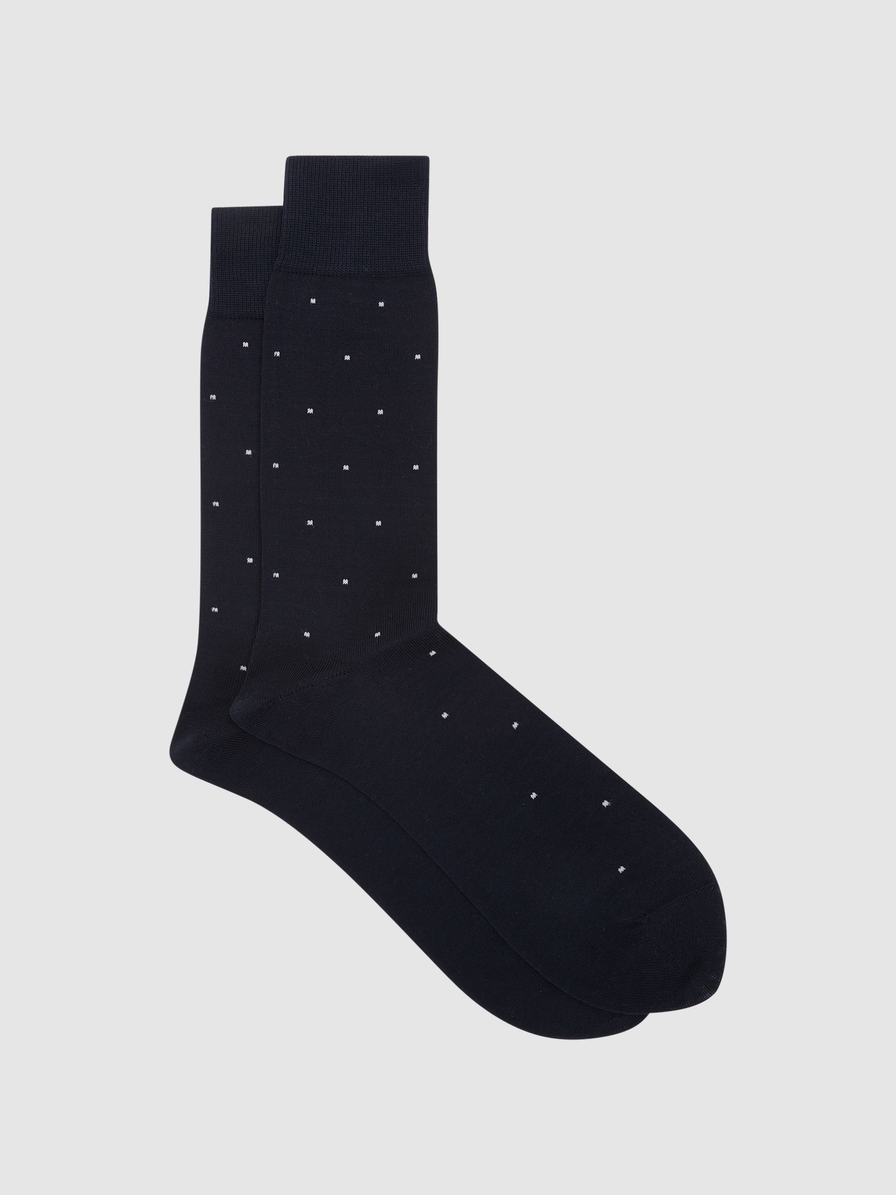 Polka Dot Socks in Navy
