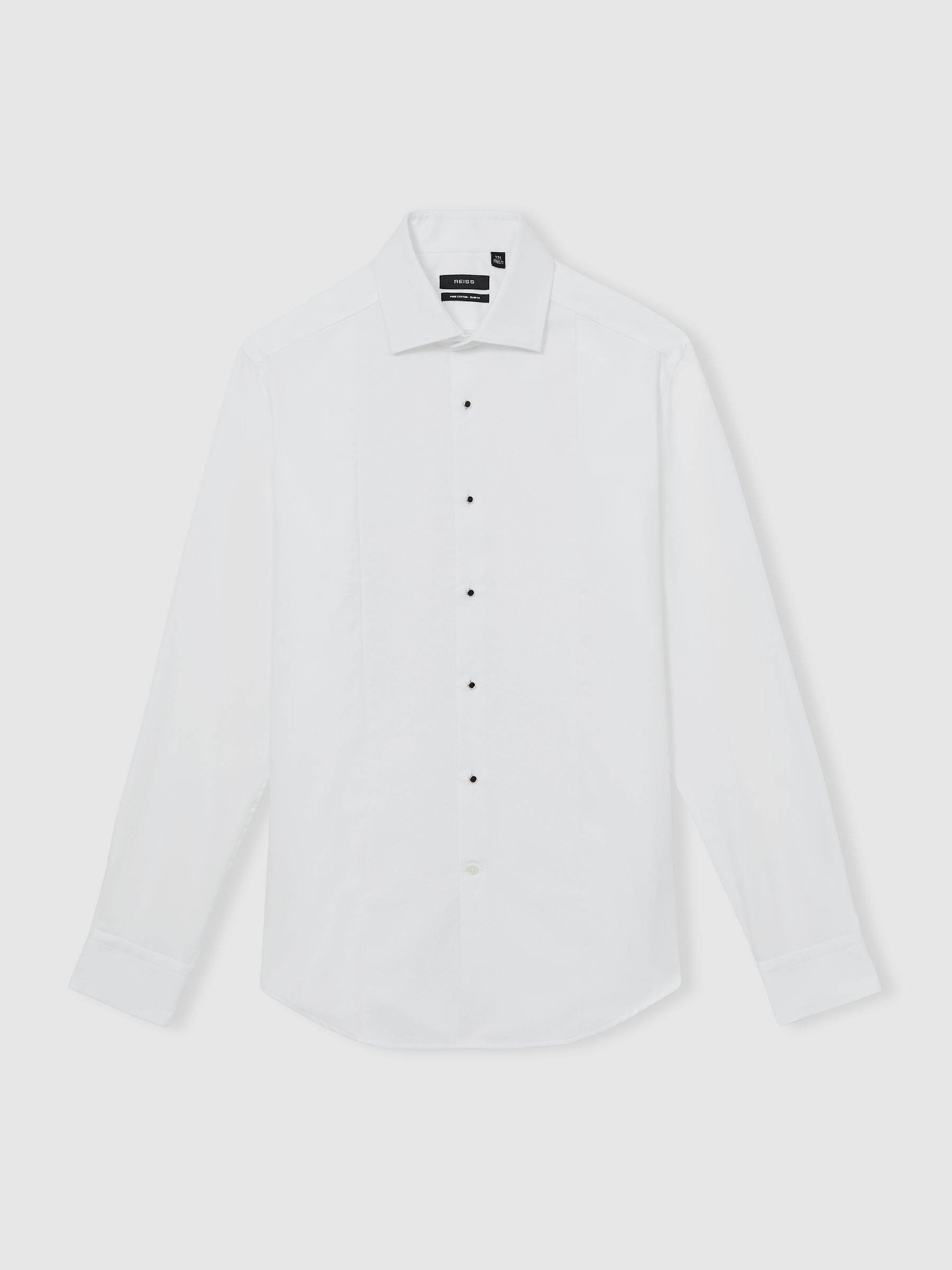 Slim Fit Cotton Dinner Shirt in White