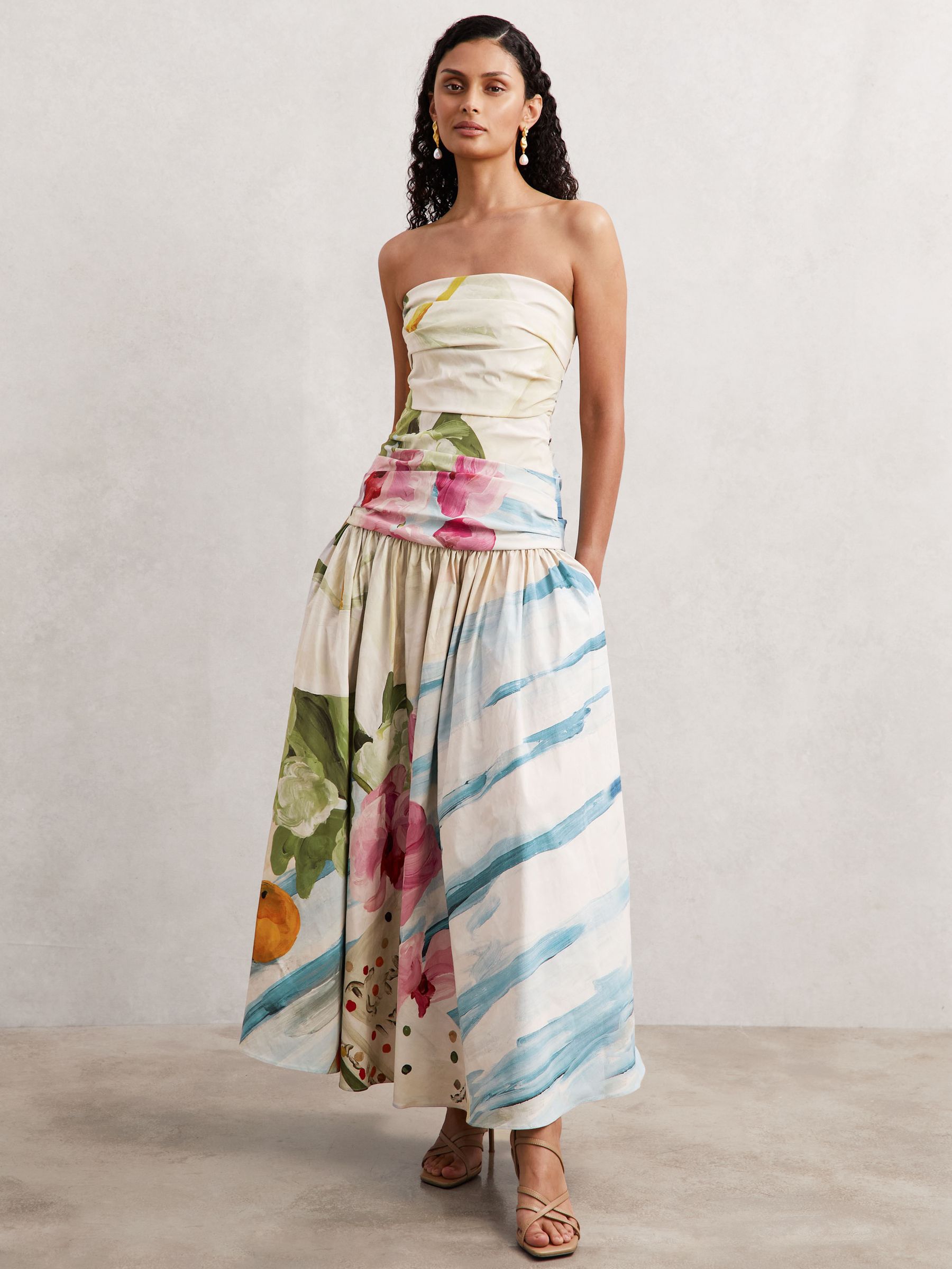 Acler Orange Print Nershall Maxi Dress in Orange Print