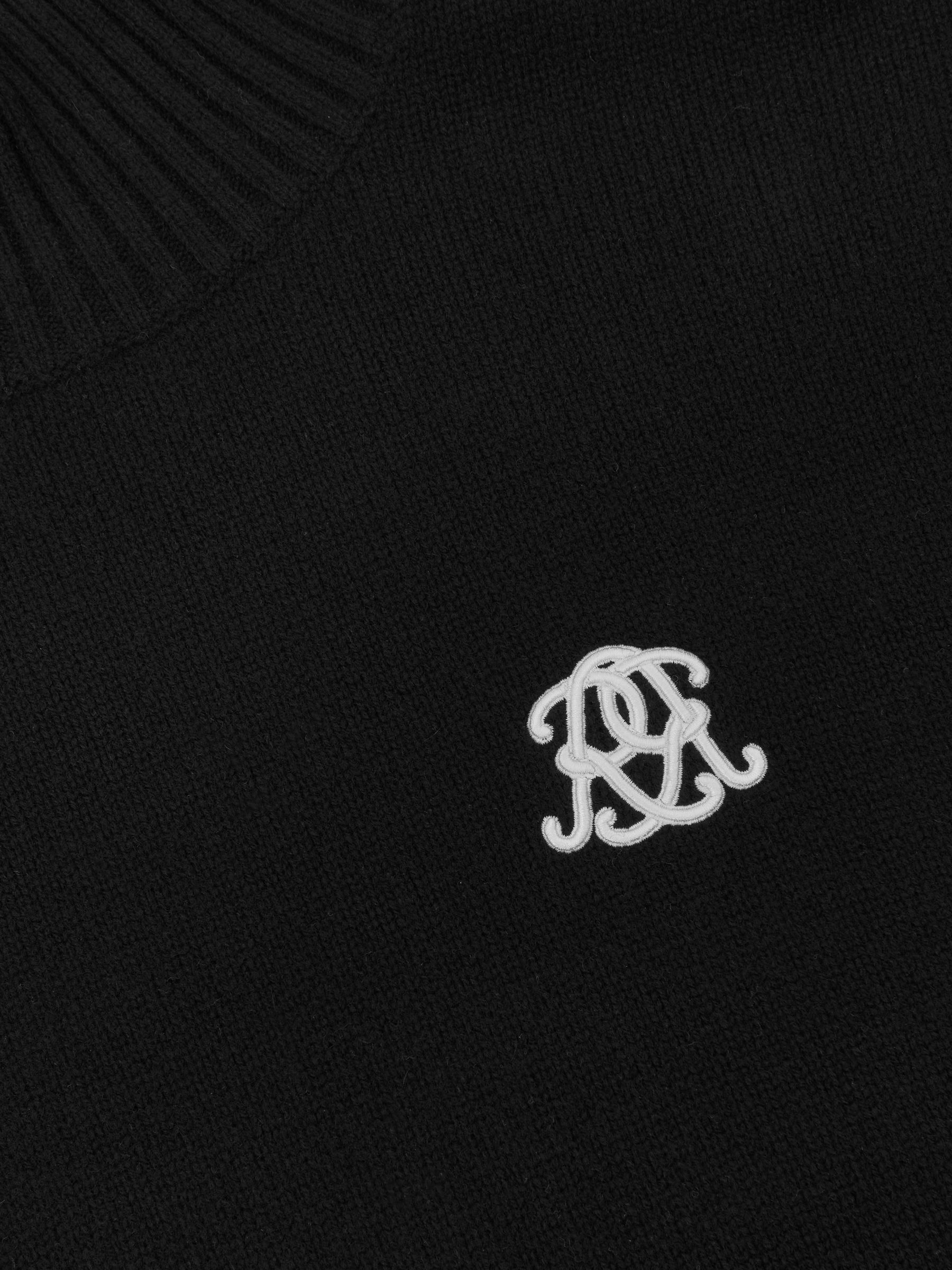Monogram Wool Relaxed Jumper in Black