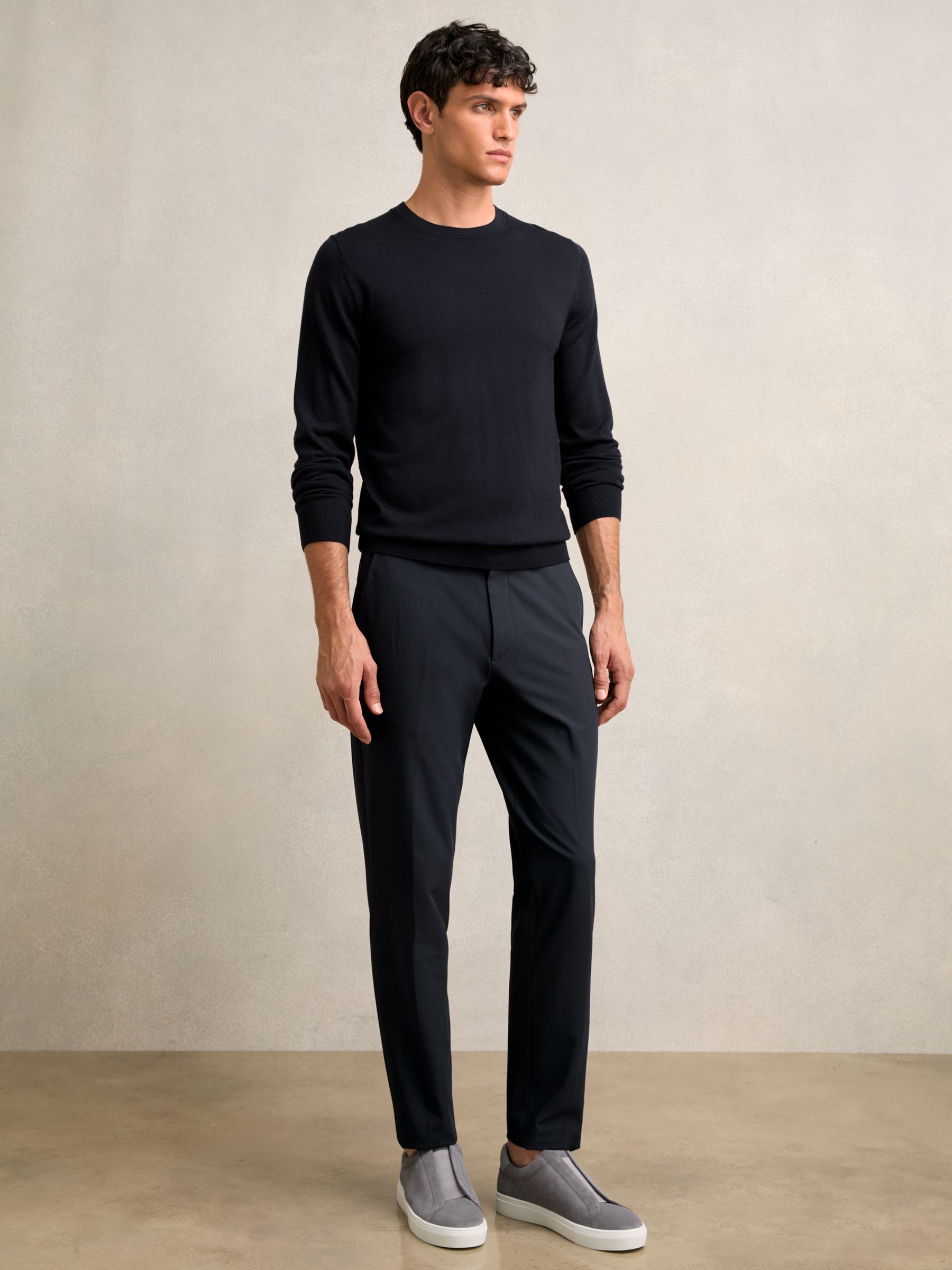 Technical Stretch Relaxed Trousers in Navy