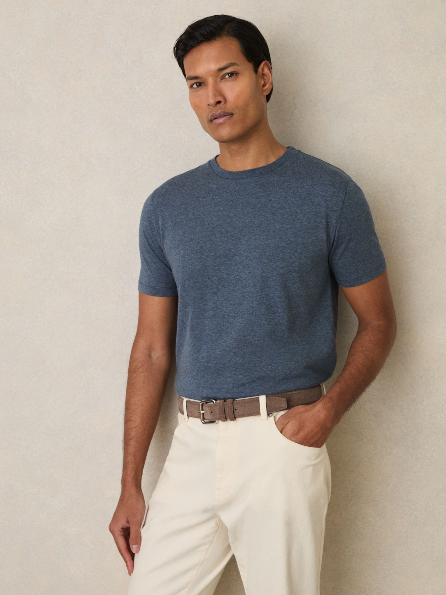 Cotton-Jersey Crew-Neck T-shirts 3 Pack in Multi Melange