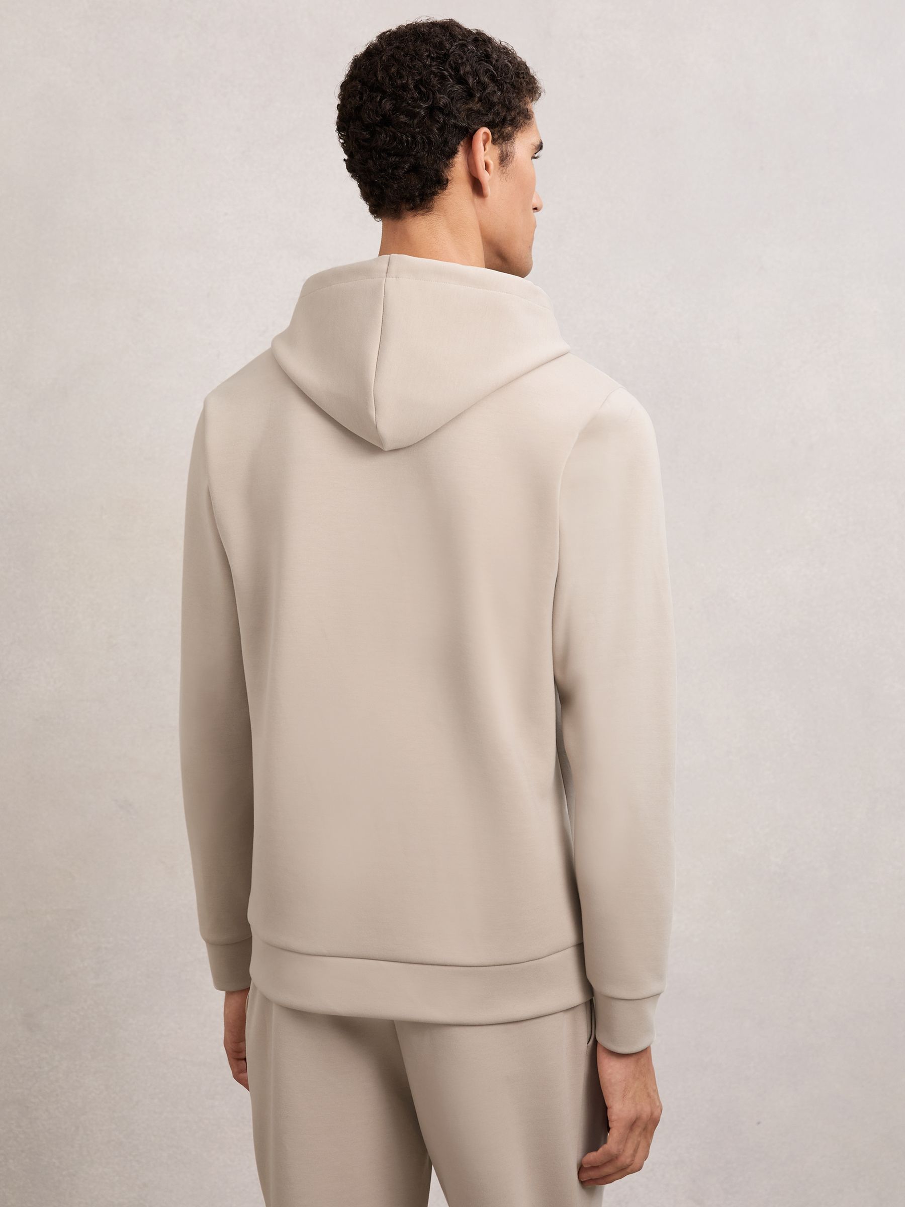 Interlock Jersey Drawstring Hoodie in Stone