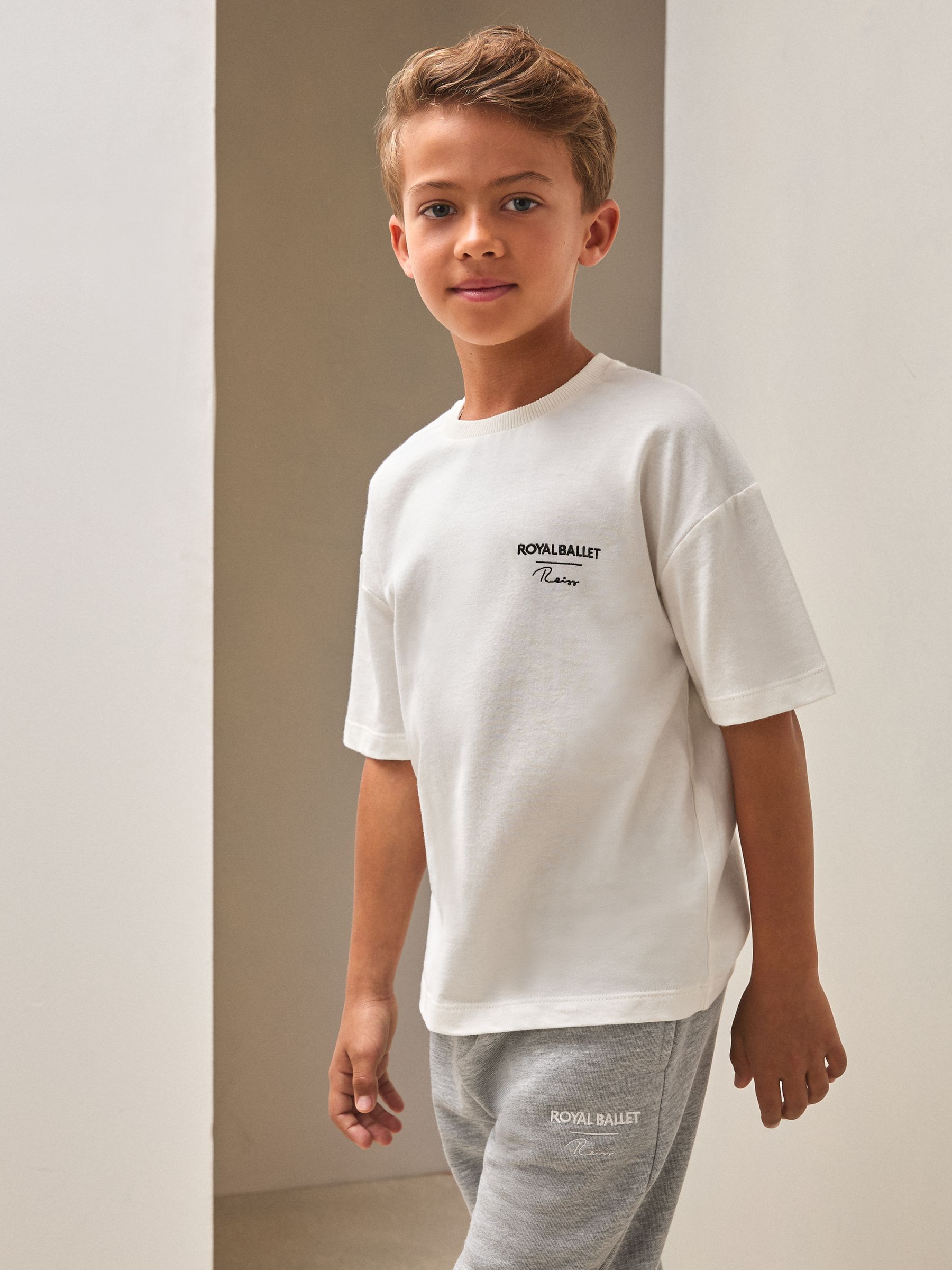 9-13 yrs Reiss | Royal Ballet Logo Unisex Fit T-Shirt in White