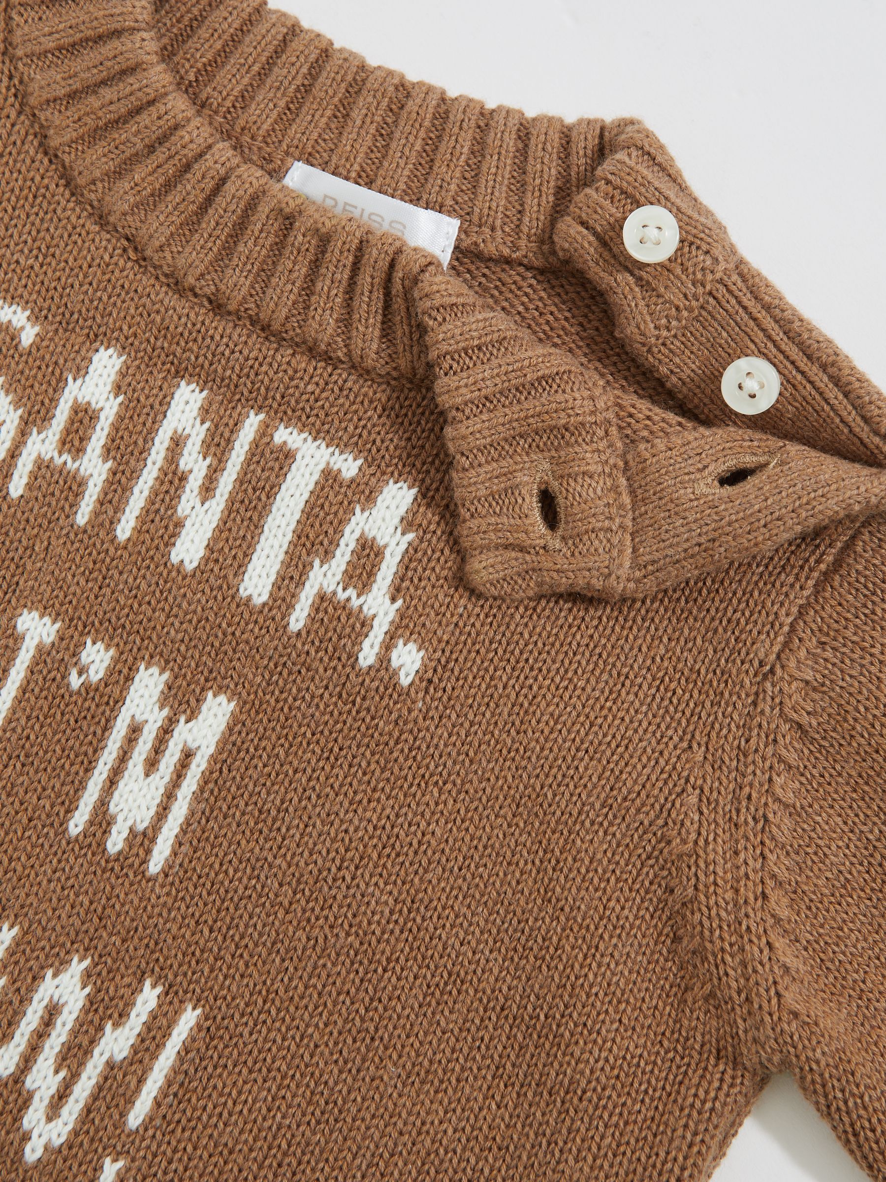 Cotton-Cashmere Christmas Jumper in Camel
