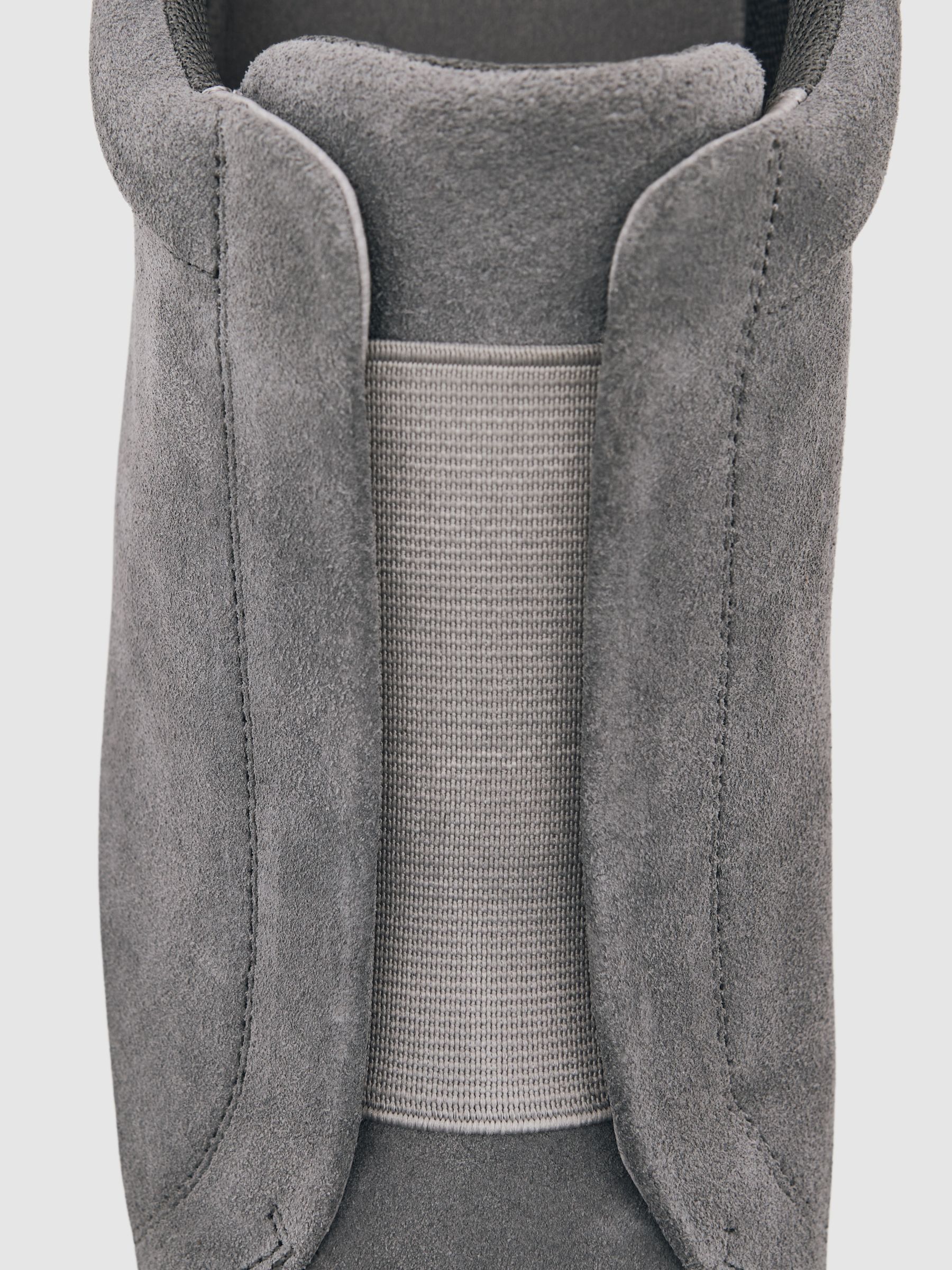 Suede Slip-On Elasticated Trainers in Grey