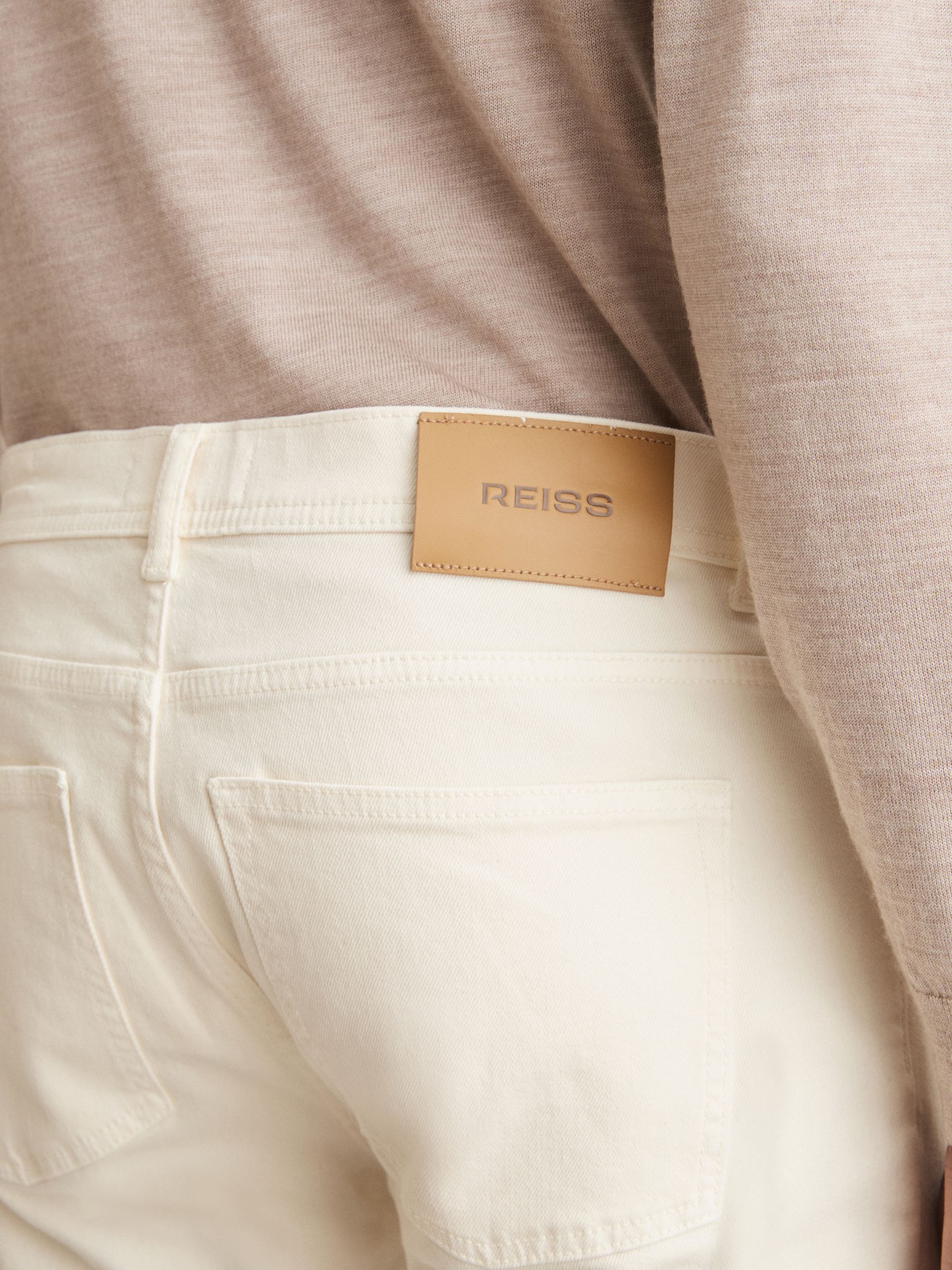 Cotton-Stretch Slim-Fit Jeans in White