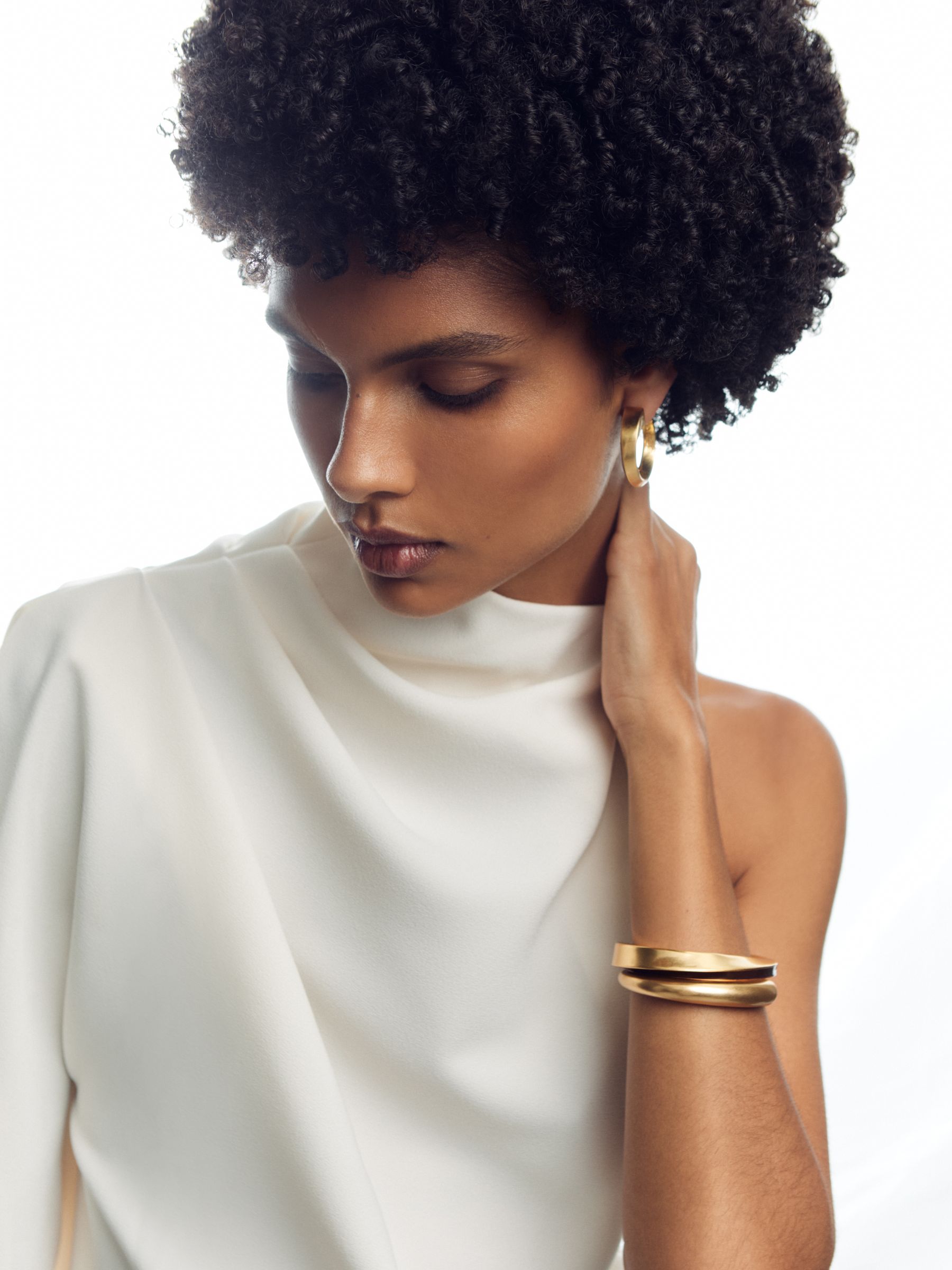 Tone Twist Enamel Cuff Bracelet in Gold