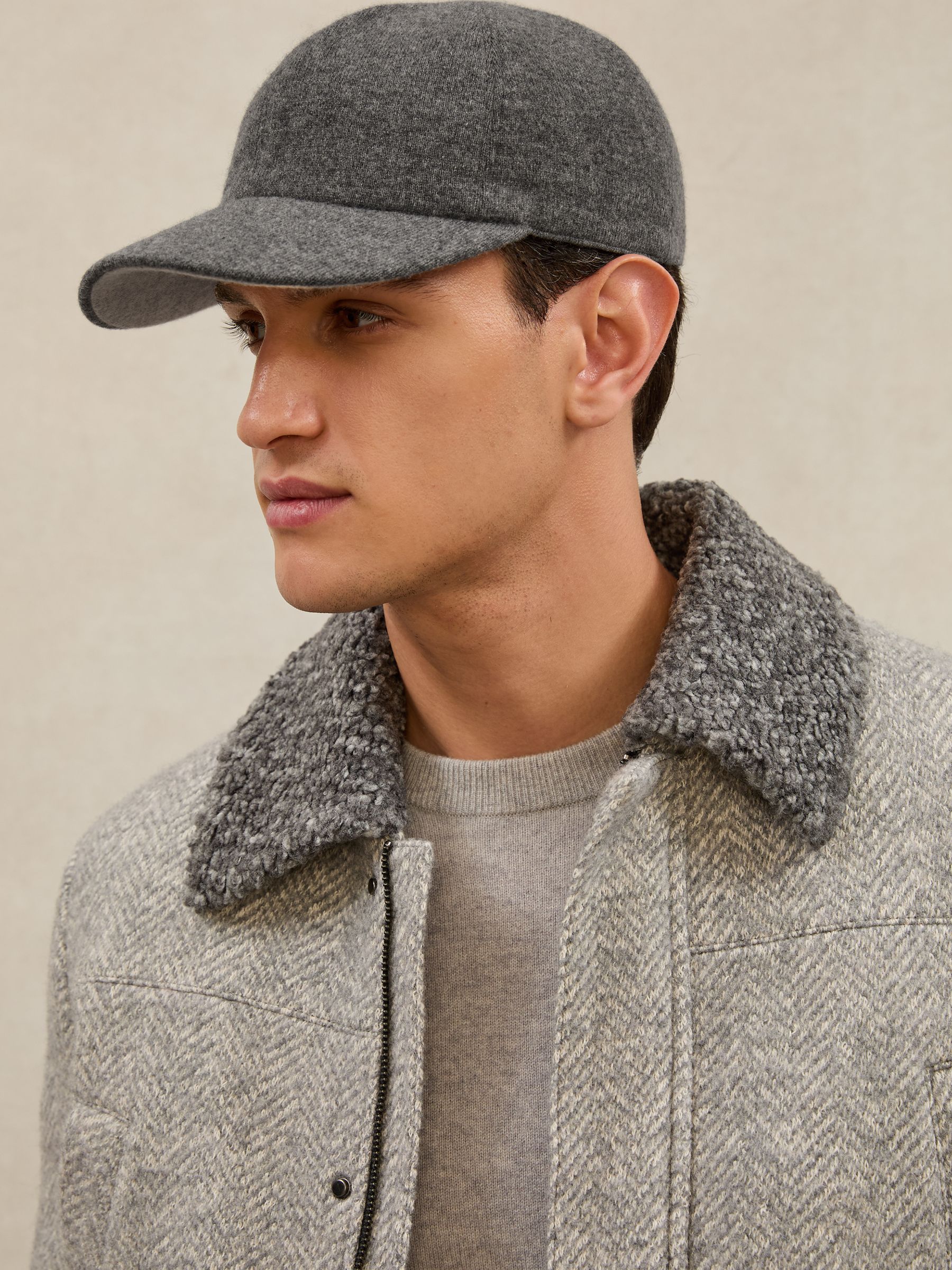 Atelier 100% Cashmere Cap in Mid Grey