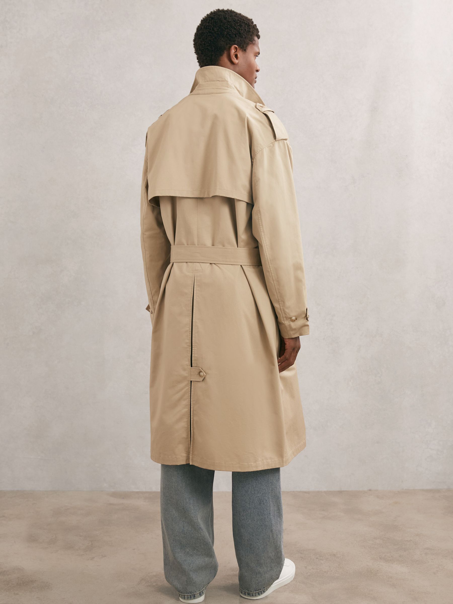 Les Deux Cotton Trench Coat in Dark Sand