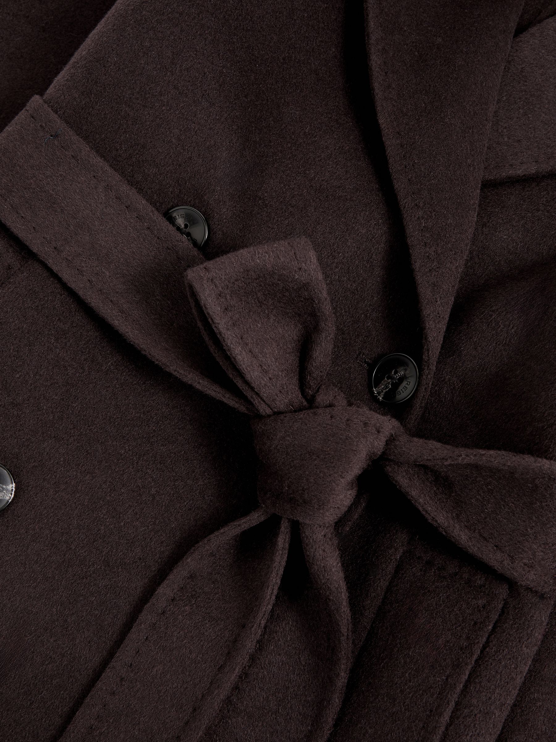 Double-Breasted Blindseam Coat Wool-Blend in Aubergine
