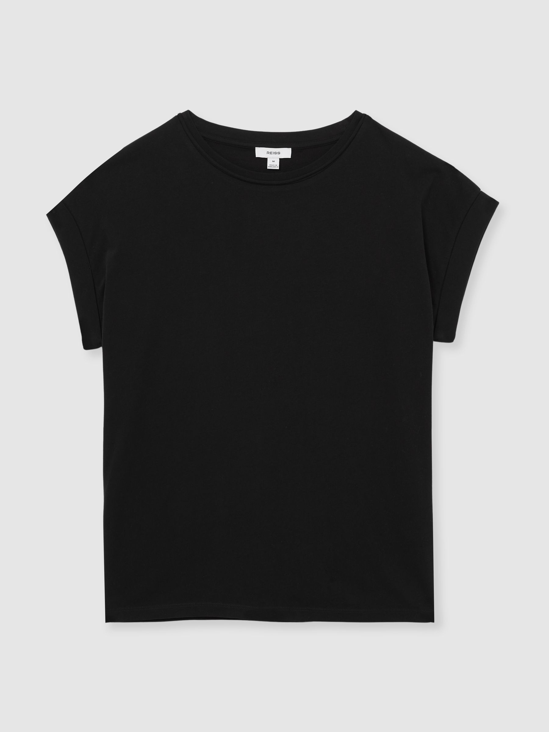Brushed-Cotton Crew-Neck T-Shirt in Black