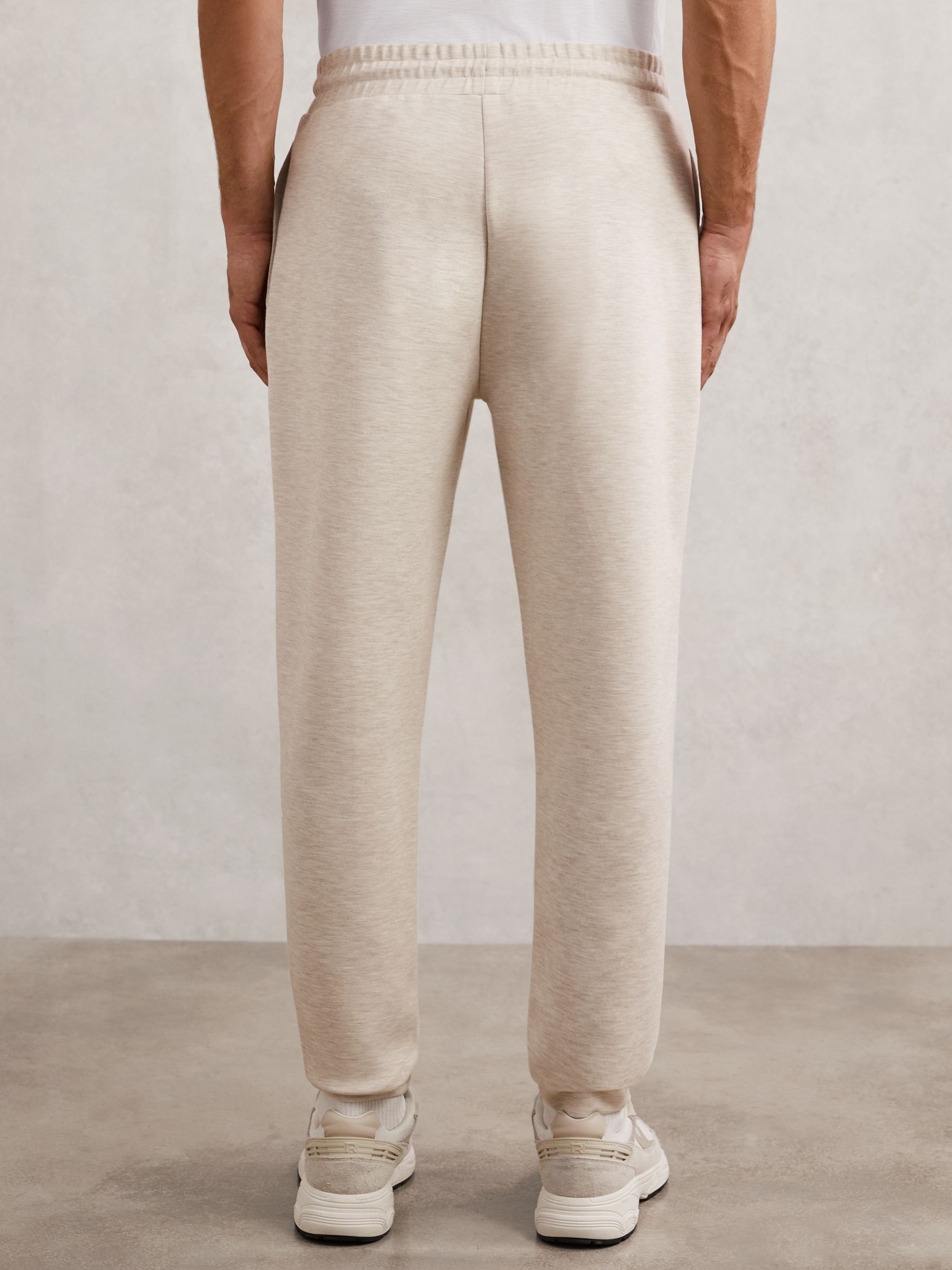 Jersey Drawstring Cuffed Joggers in Oatmeal