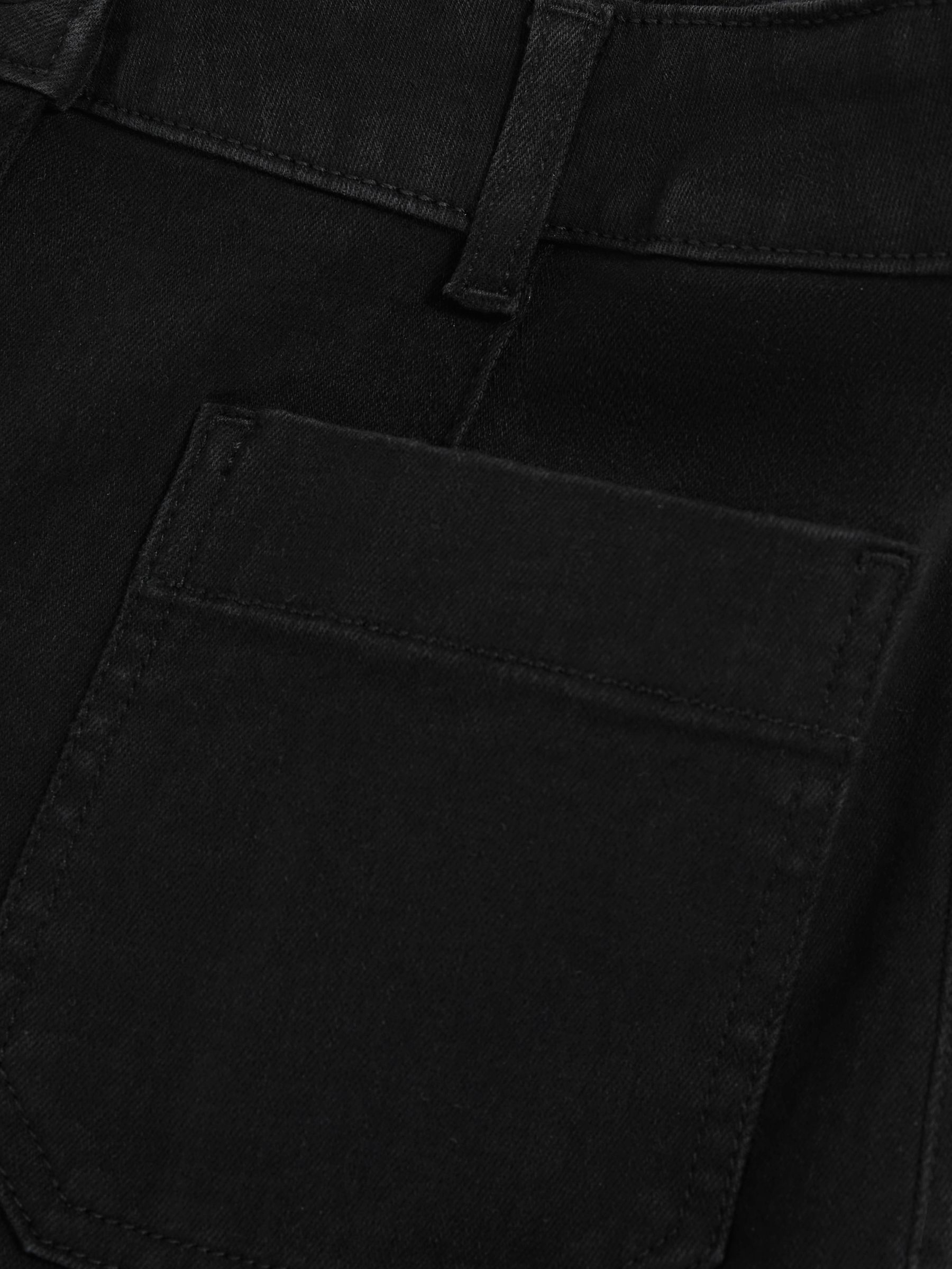 Patch-Pocket Flared Jeans in Black